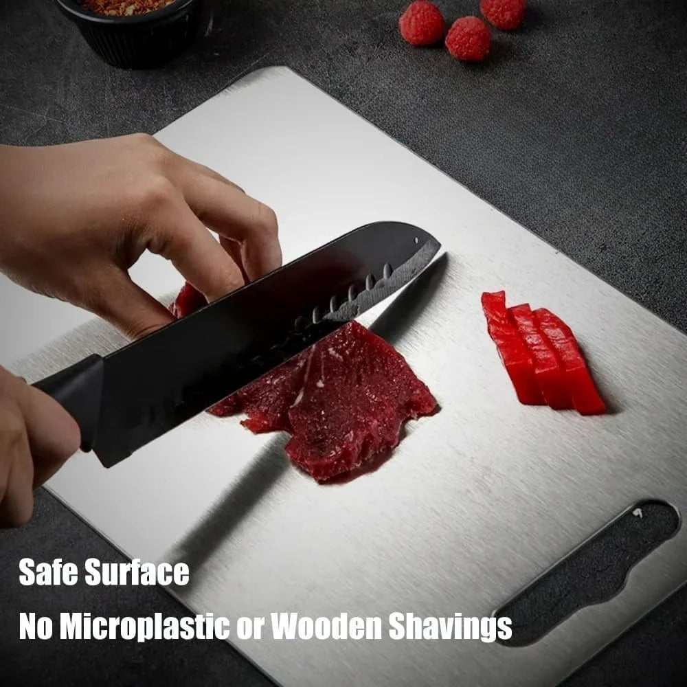 Titanium Cutting Board - 2025 New Upgrade 100% Pure Titanium Cutting Boards for Kitchen Double Sided Non Toxic Titanware Cutting Board,Hygiene Durable Dishwasher Safe Chopping Board (18"L X 12"W)