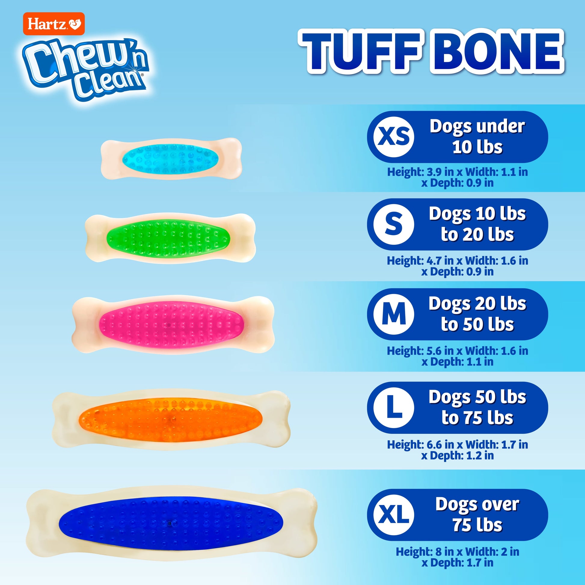 Chew 'N Clean Tuff Bone Dog Toy, Medium Nylon with Bacon Scent