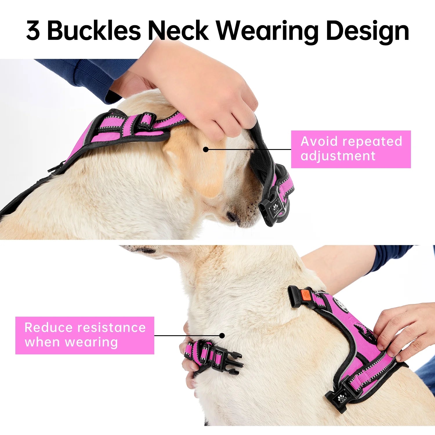 FURRYFECTION Reflective No-Pull Dog Vest Harness with Easy Control Handle