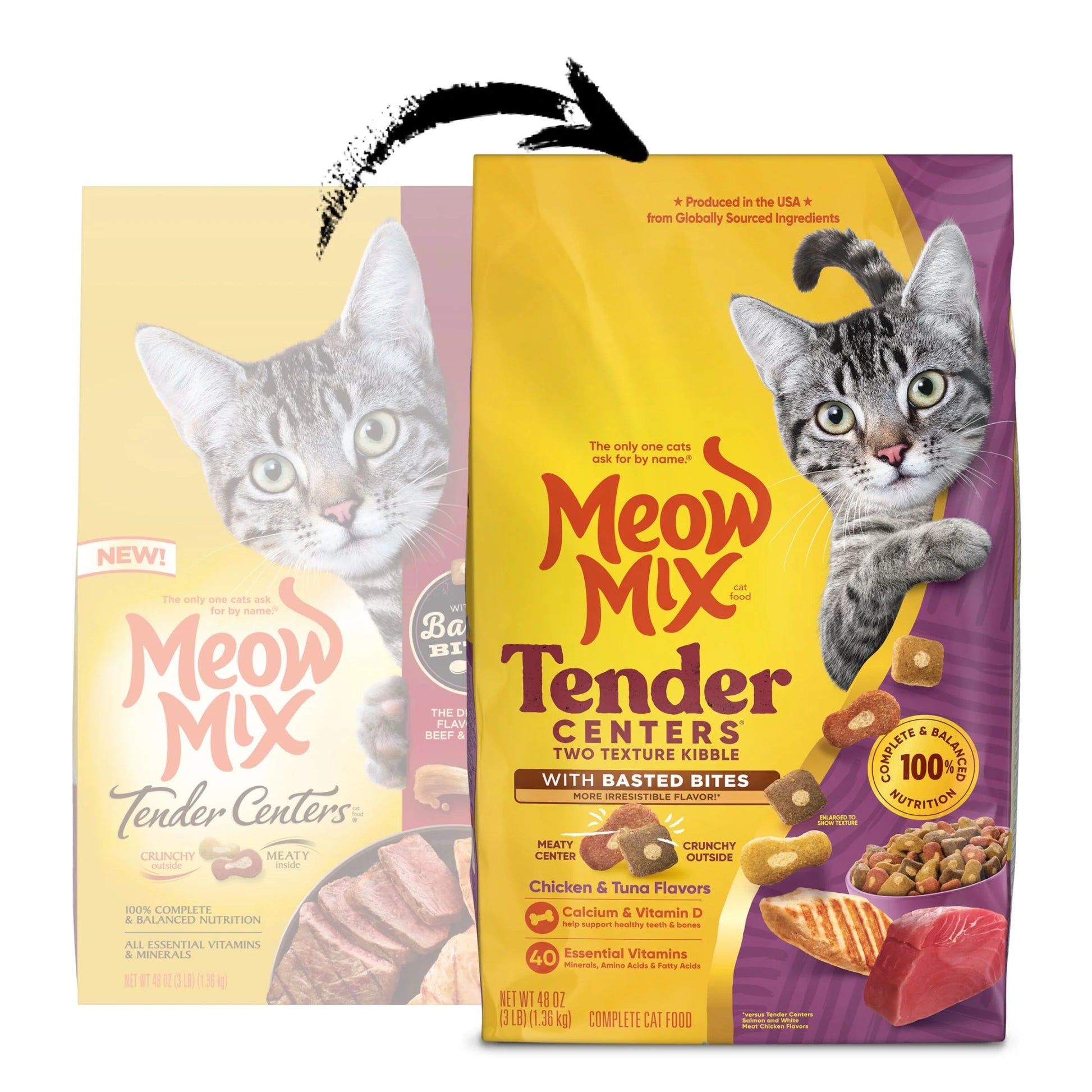 Tender Centers with Basted Bites, Chicken & Tuna Flavors, Dry Cat Food, 3 Lb. Bag