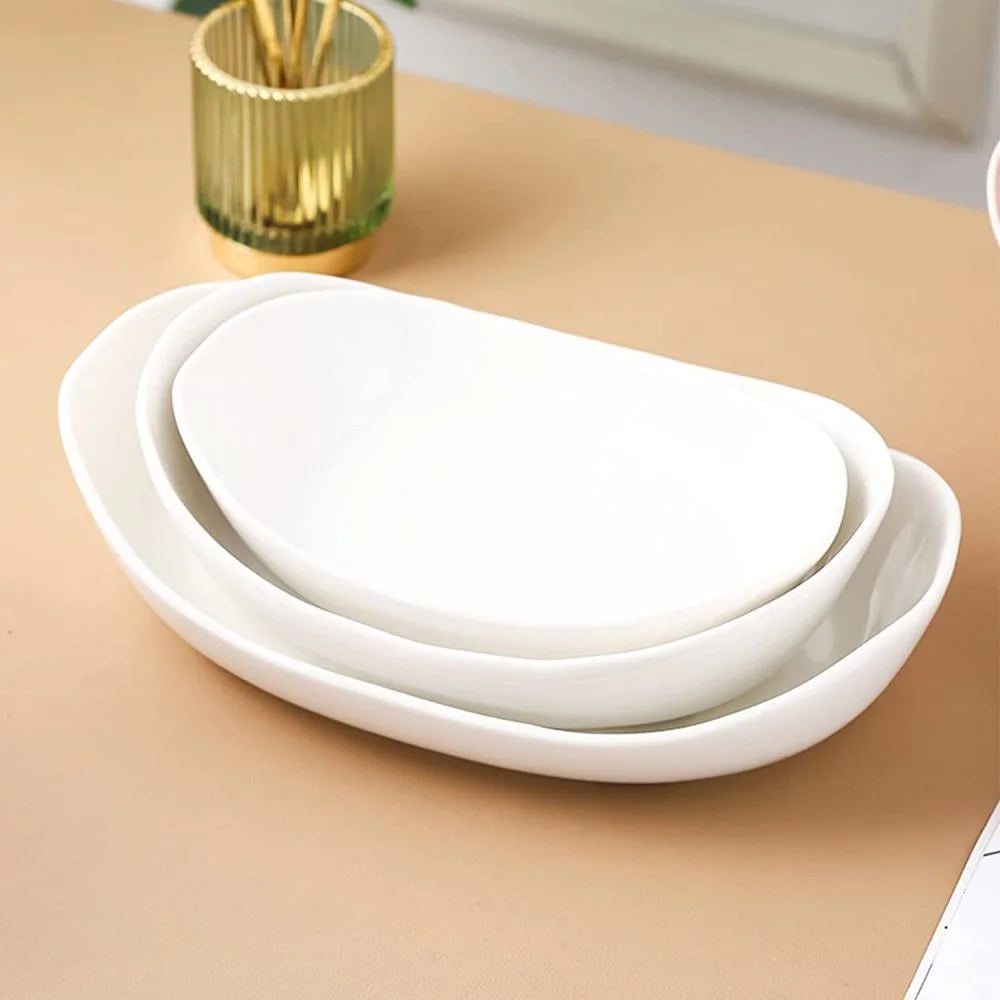 Fruit Bowl, 3 Tier Decorative Modern Fruit Basket for Kitchen Counter Mother Day Gifts - White