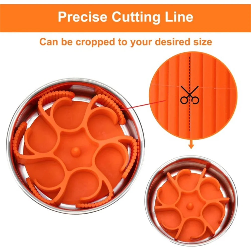 , Slow Feeder Insert for Medium Breed Large Sized Dog, Fit into Basic Bowls and Elevated Dog&Cat Bowls Orange