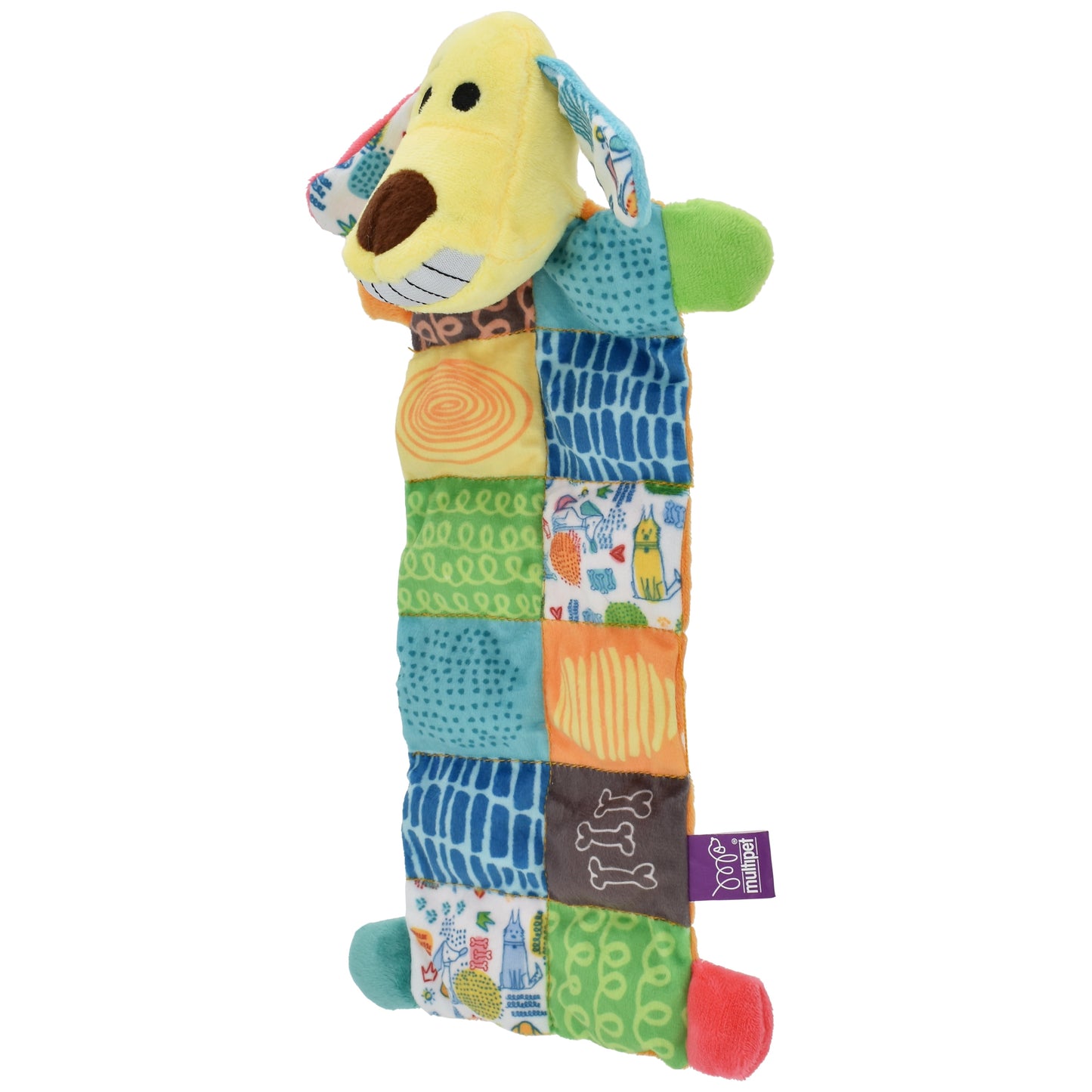 Plush Dog Toy - Smiling Loofa Mat, 12 Inches with 13 Squeakers
