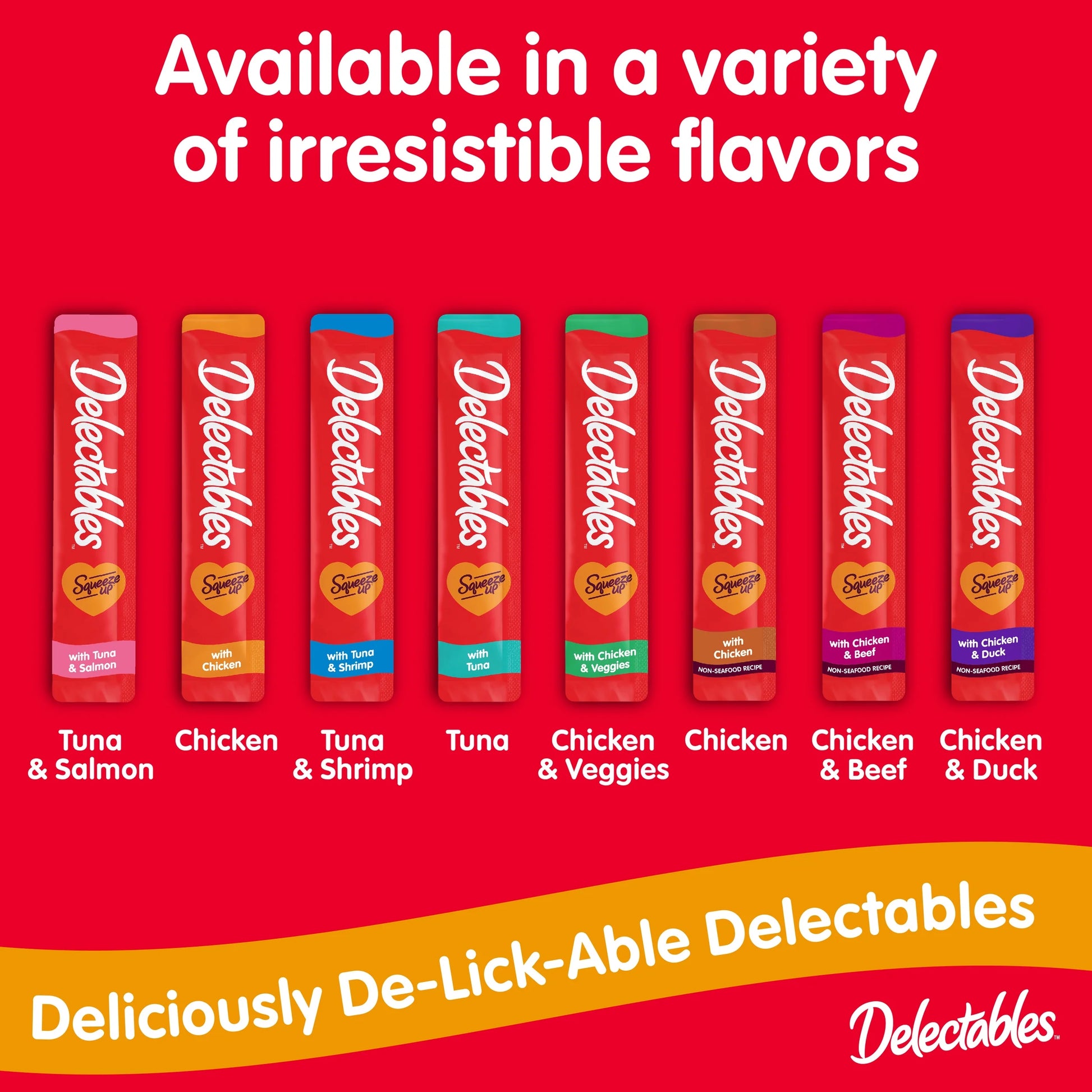 Hartz  Squeeze Up Non-Seafood Variety Pack Lickable Wet Cat Treats, 0.5 oz Tubes (54 Count)