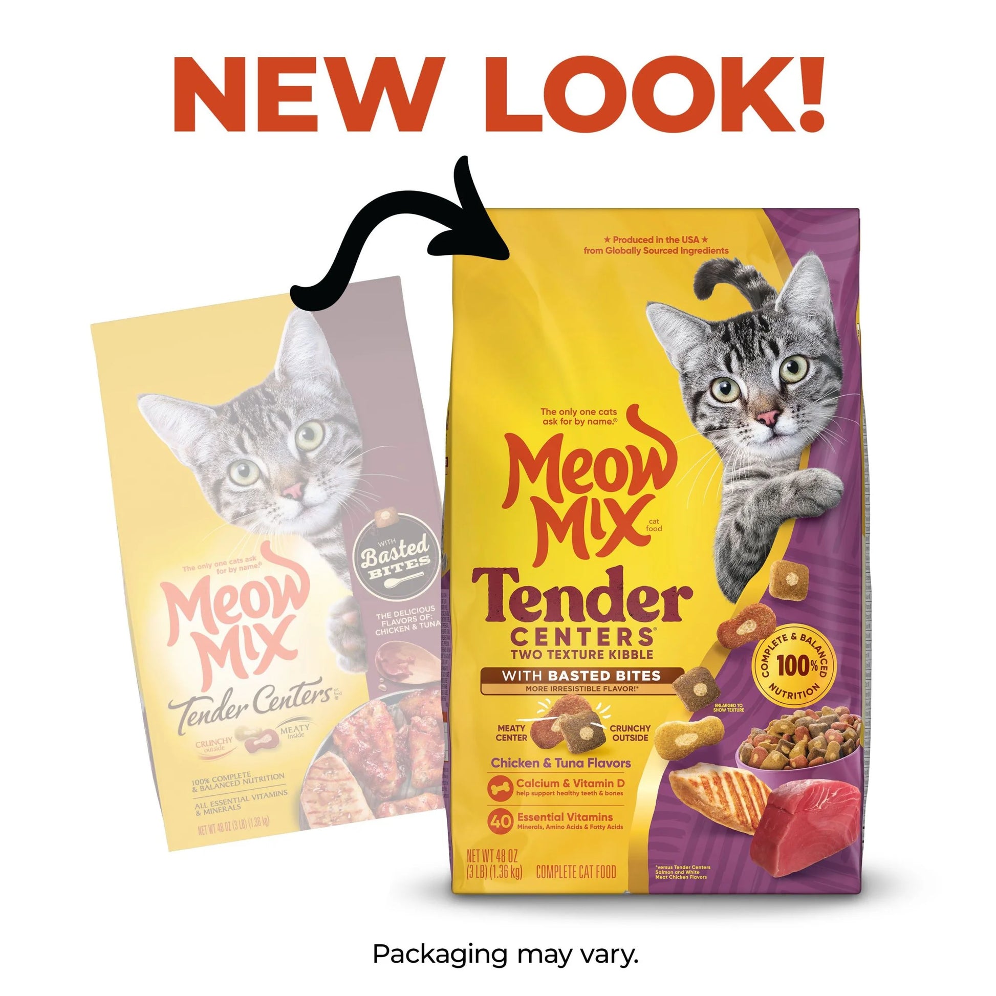 Tender Centers with Basted Bites, Chicken & Tuna Flavors, Dry Cat Food, 3 Lb. Bag