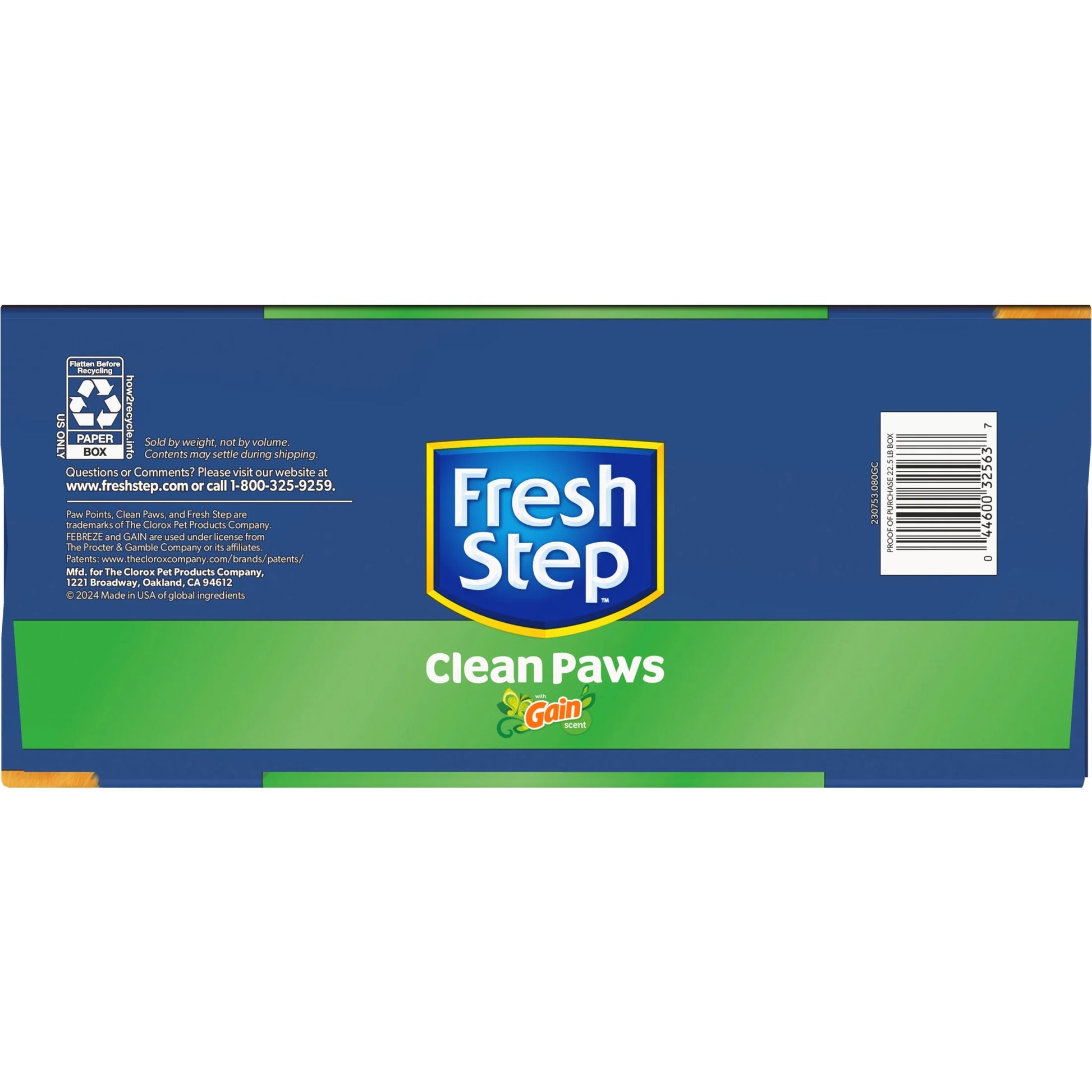 Clean Paws Cat Litter, Low-Tracking Clumping Litter with Febreze and Gain, 22.5 Lbs