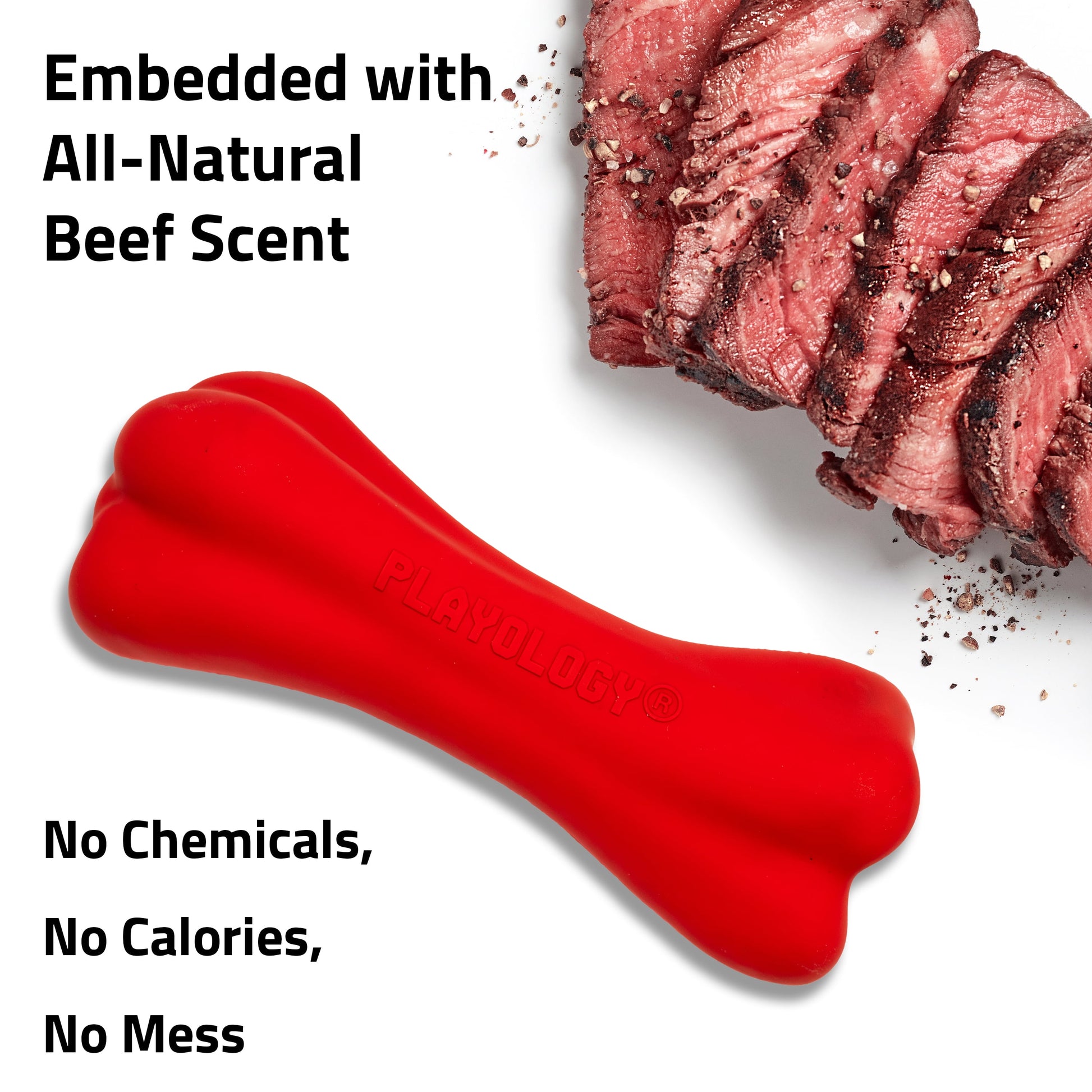 Crunchy Bone Dog Toy for Large Breeds with Beef Scent