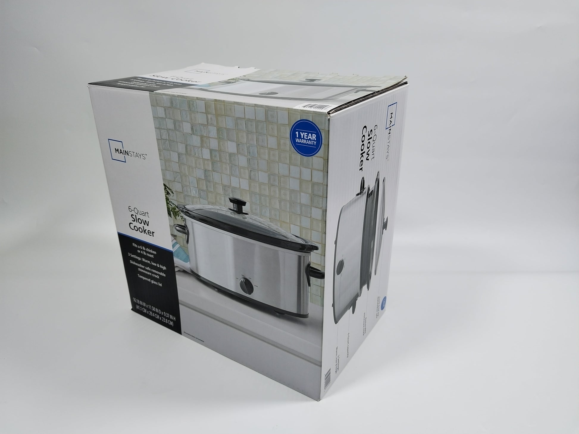 6 Quart Oval Slow Cooker, Stainless Steel Finish, Glass Lid, Model # MS54100112168S