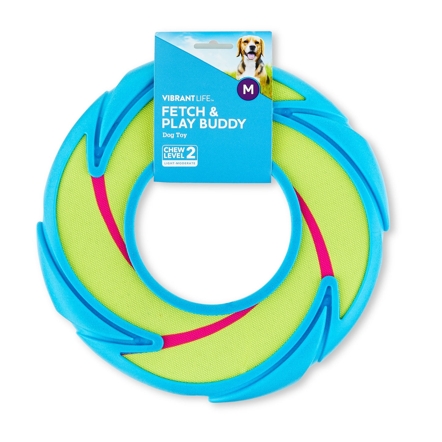 Neon Fetch and Play Buddy Dog Toy, Chew Level 2, 9"