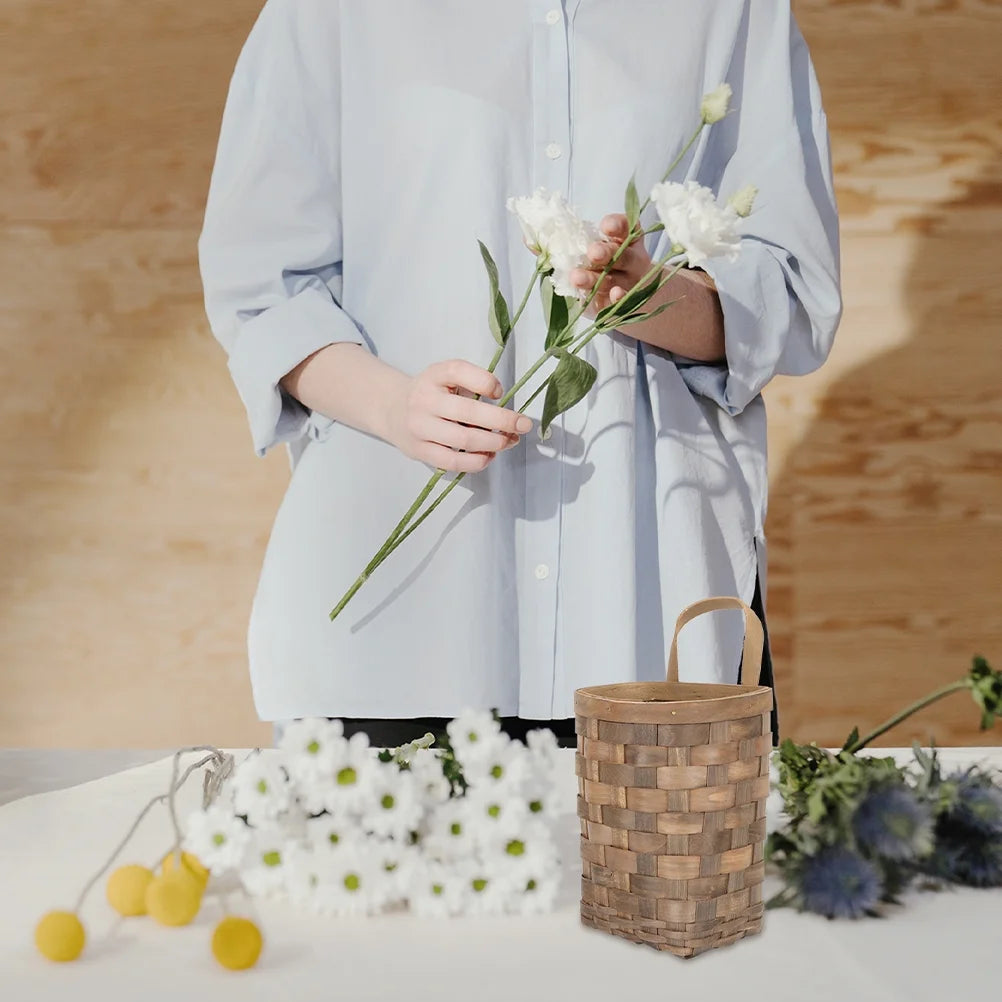 Wicker Hanging Wall Basket Decor Kitchen Storage Flower Housewarming Gift