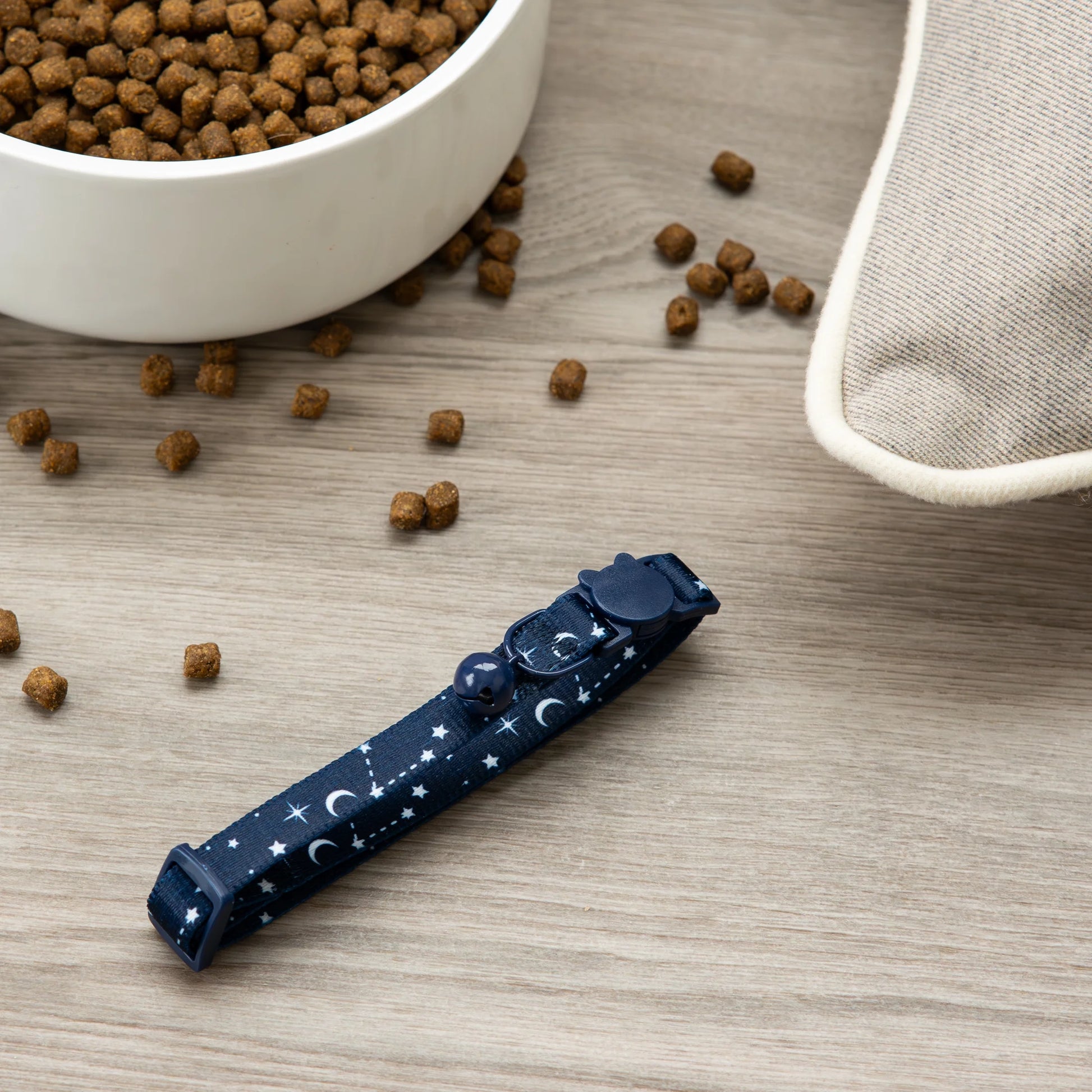 Celestial Print Breakaway Cat Collar in Blue, One Size Fits Most