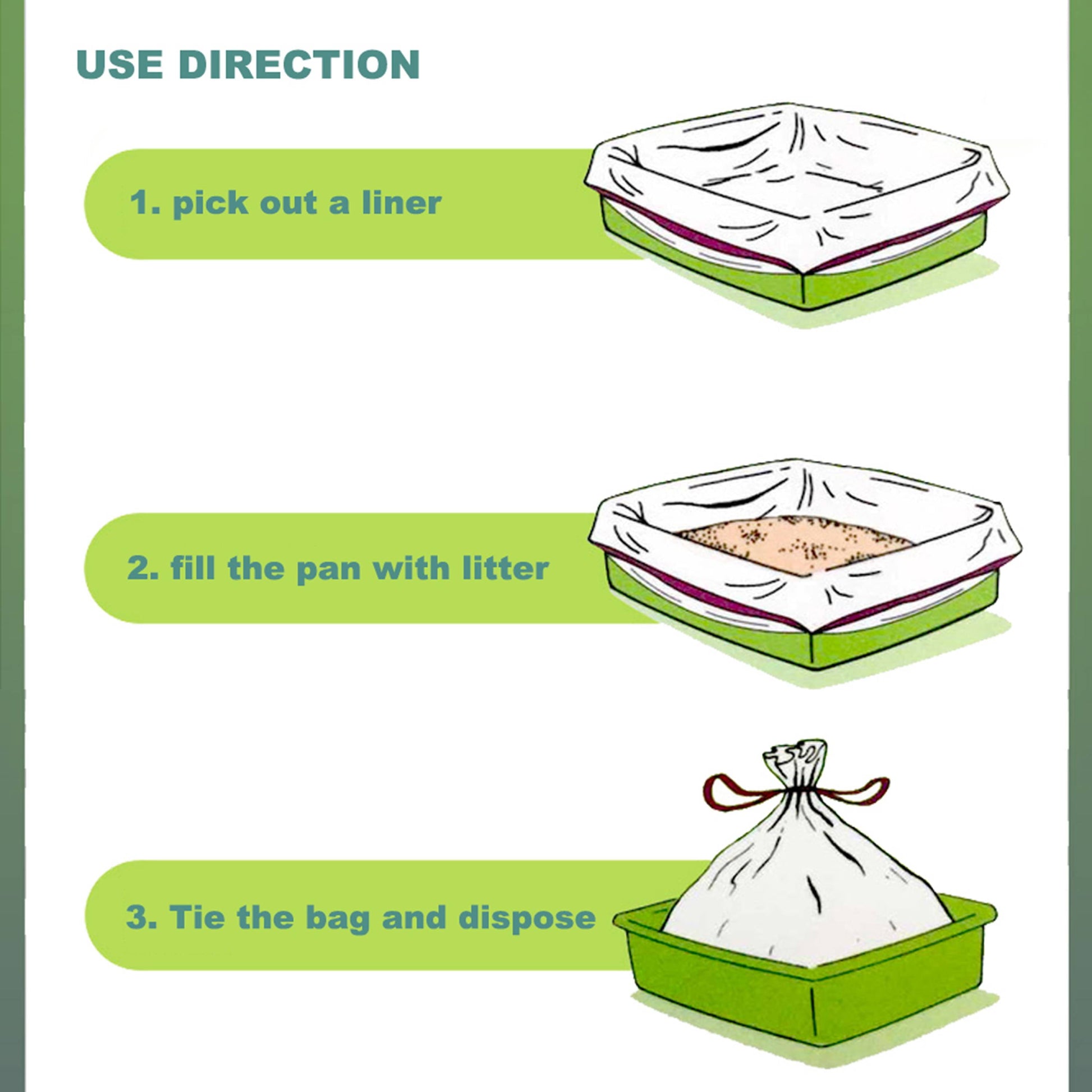 " Cat Litter Box Liners,Drawstring Litter Liner Bag,Extra Large Size,Pan Liners 7 Counts"