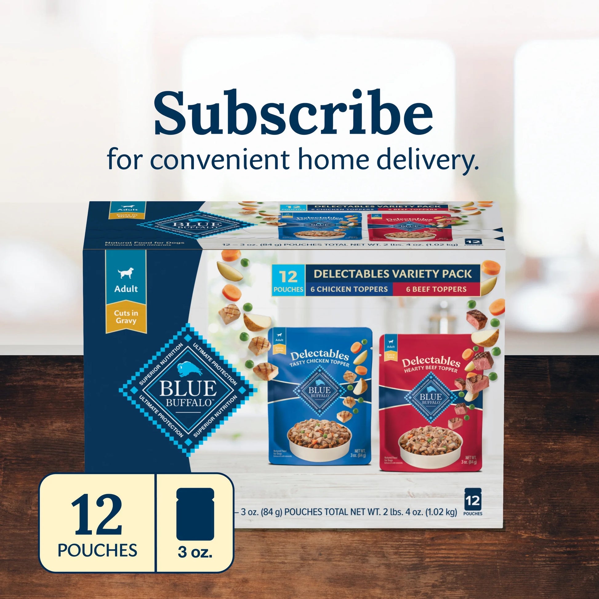 Delectables Natural Wet Dog Food Variety Pack, Chicken and Beef, 3 oz. (12 Count)