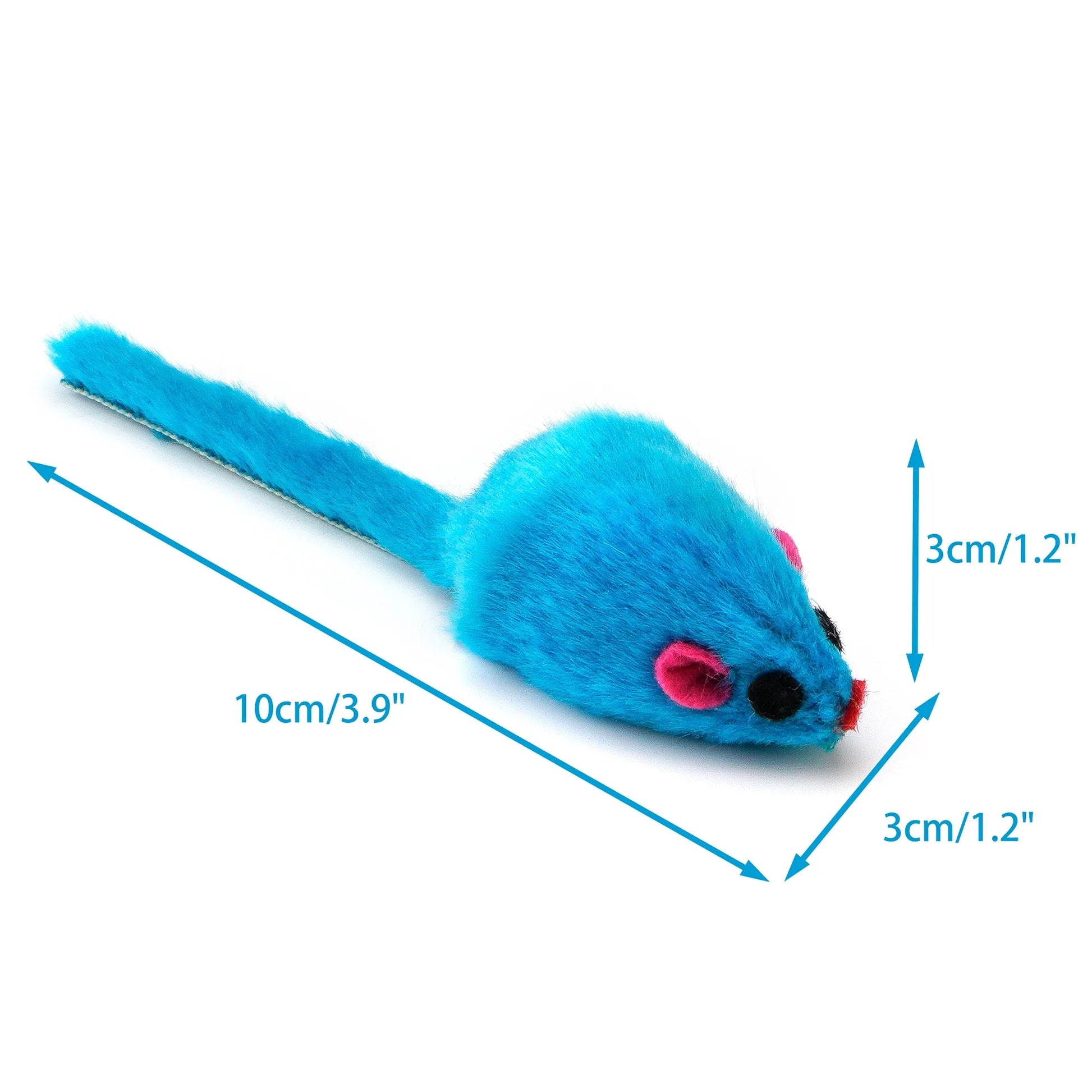 36PCS 4.1'' Furry Cat Toy Mice Rattle Small Mouse Kitten Interactive Play Assorted Color