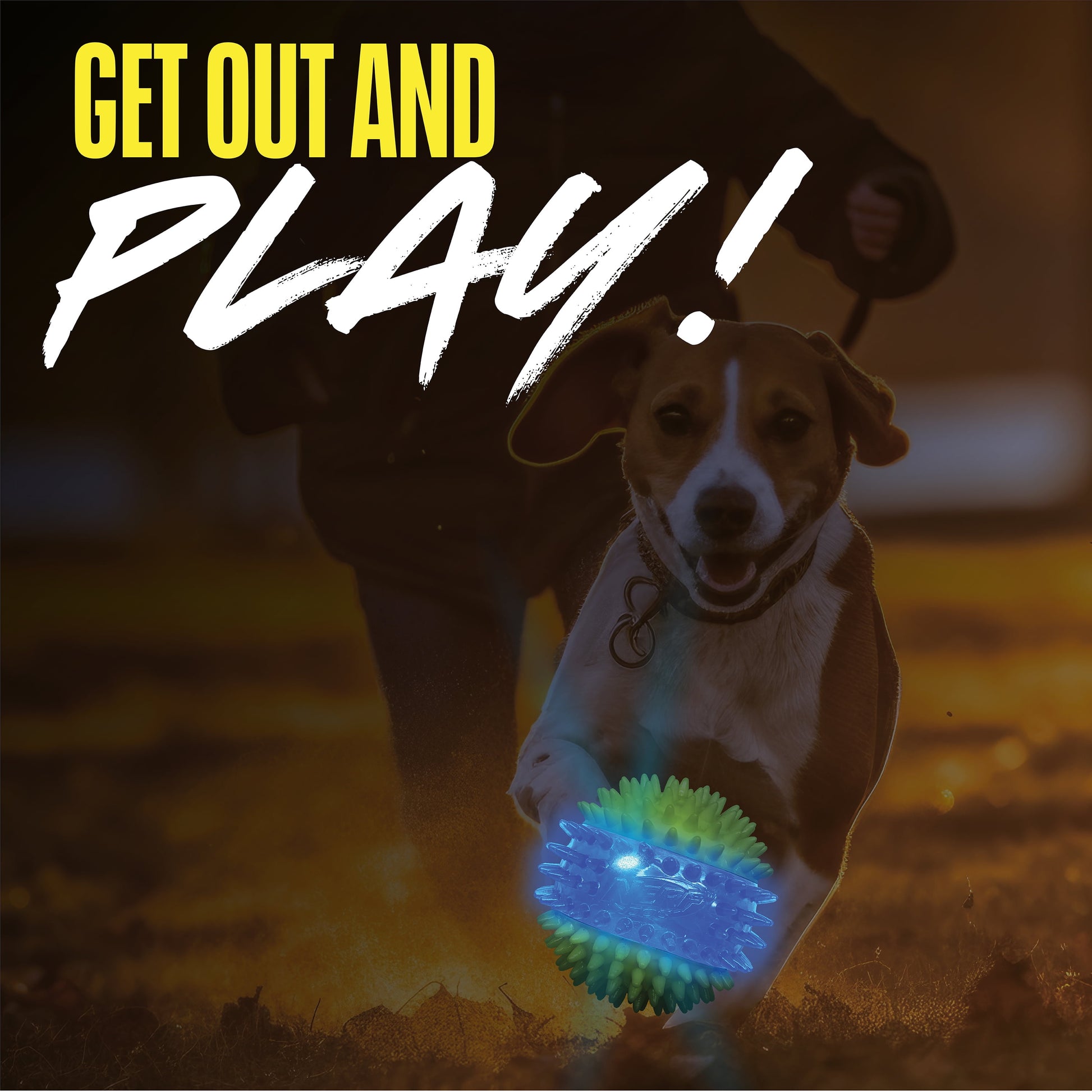 LED Light up Dental Spikes Squeak Ball Dog Toy, 2.7 Inch