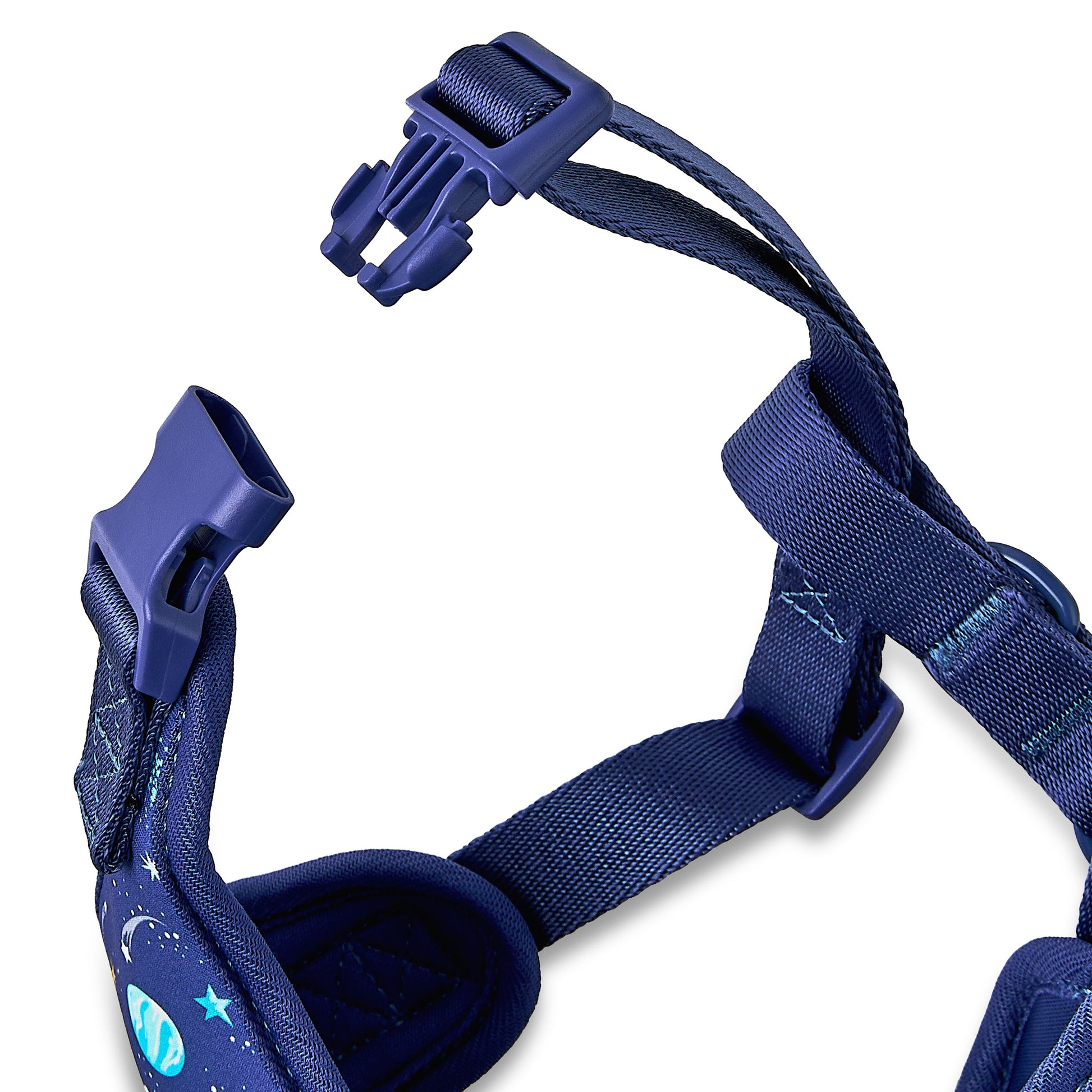 Adjustable Dog Harness for Space Adventures, Blue, Small, Made of Polyester and Spandex