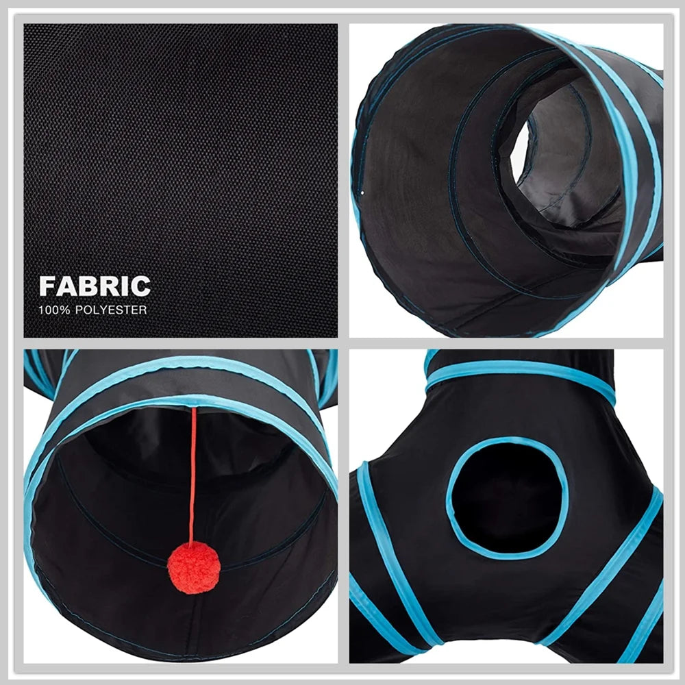 Y Cat Tunnel Tube 3 Way Cat Tunnels for Indoor Cats, Rabbit Tunnel, Collapsible Kitten Tunnel Toys for Large Cats, Animal Pet Kitty Tunnel Toys