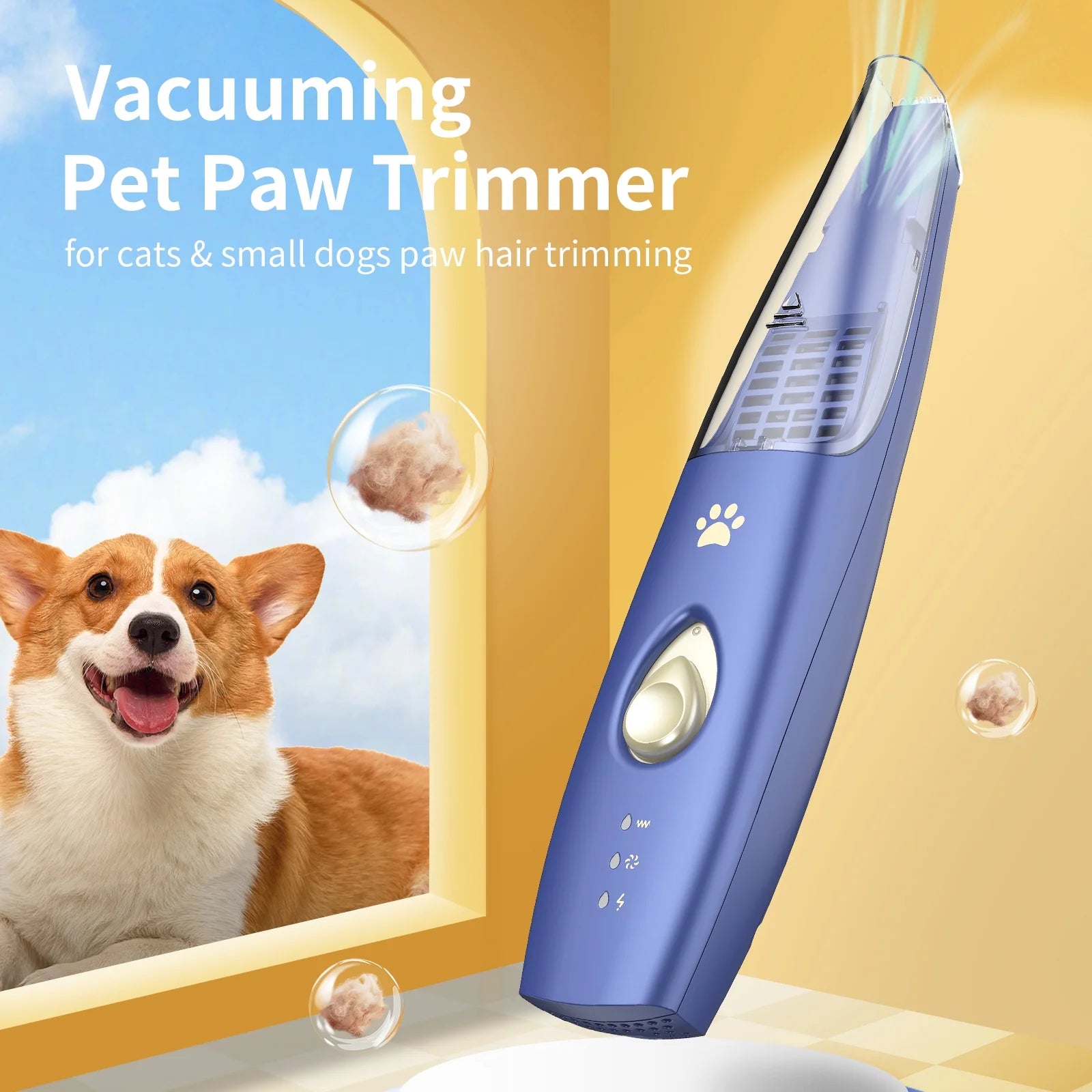 Vacuum Pet Hair Clipper Pet Feet Hair Trimmer Grooming Tool Dog Shaver Buttocks Ears Eyes Hair