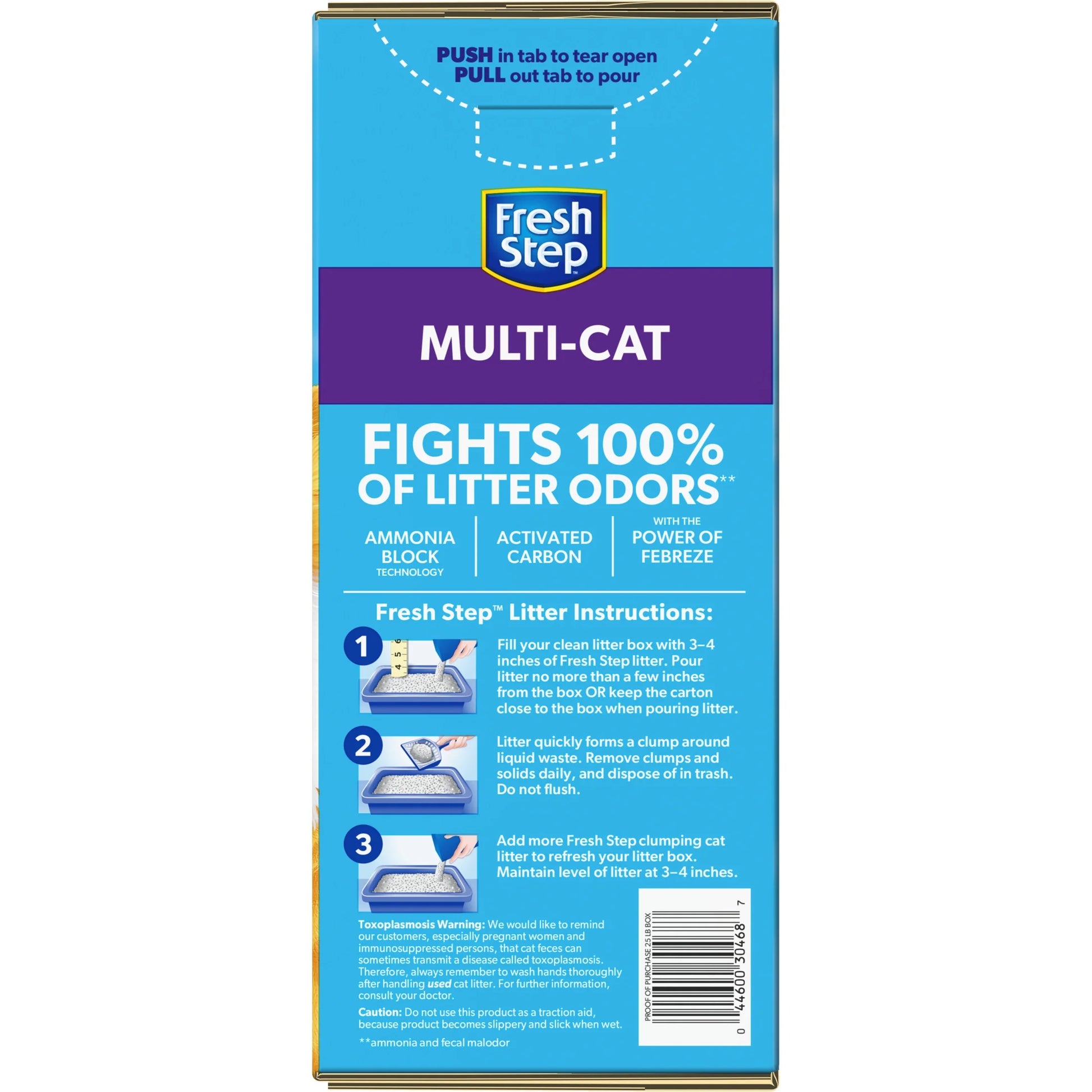 Multi-Cat Extra Strength Clumping Cat Litter with Febreze, 25 Lbs