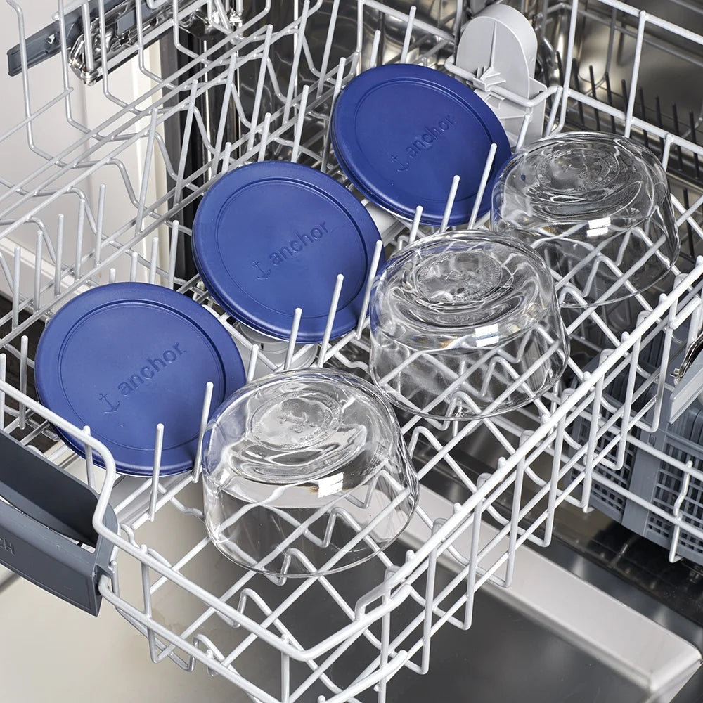 Glass Food Storage Containers with Lids, 2 Cup Round, Set of 3