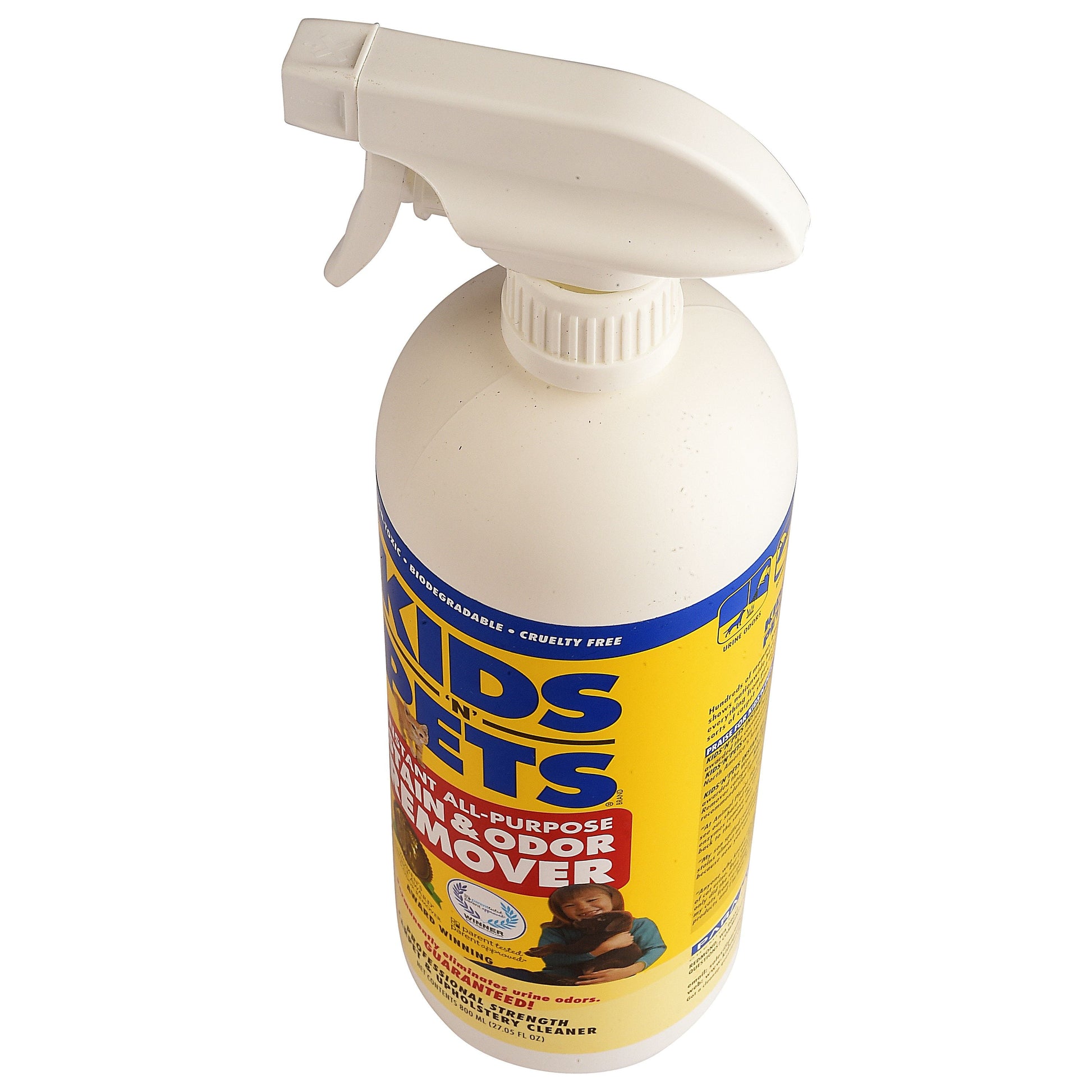 Kids ‘N’ Pets Stain and Odor Remover for Effective Elimination of Dog and Cat Urine Smells and Stains from Carpets and Upholstery - 27 oz
