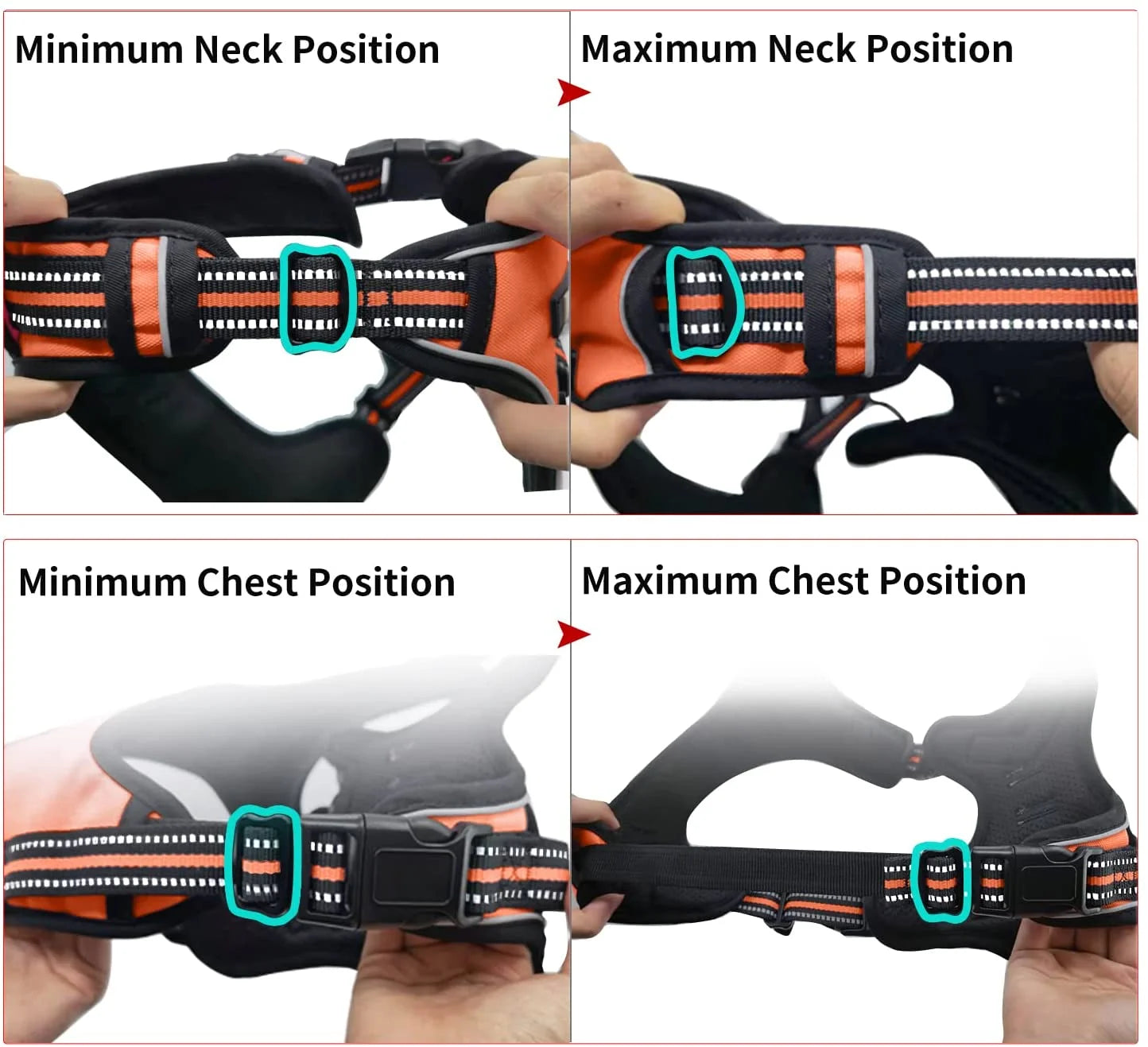 Adjustable No-Pull Dog Harness with Breathable Padded Vest and Reflective Safety Features, Easy Control Handle for Small to Large Dogs, Orange, XL