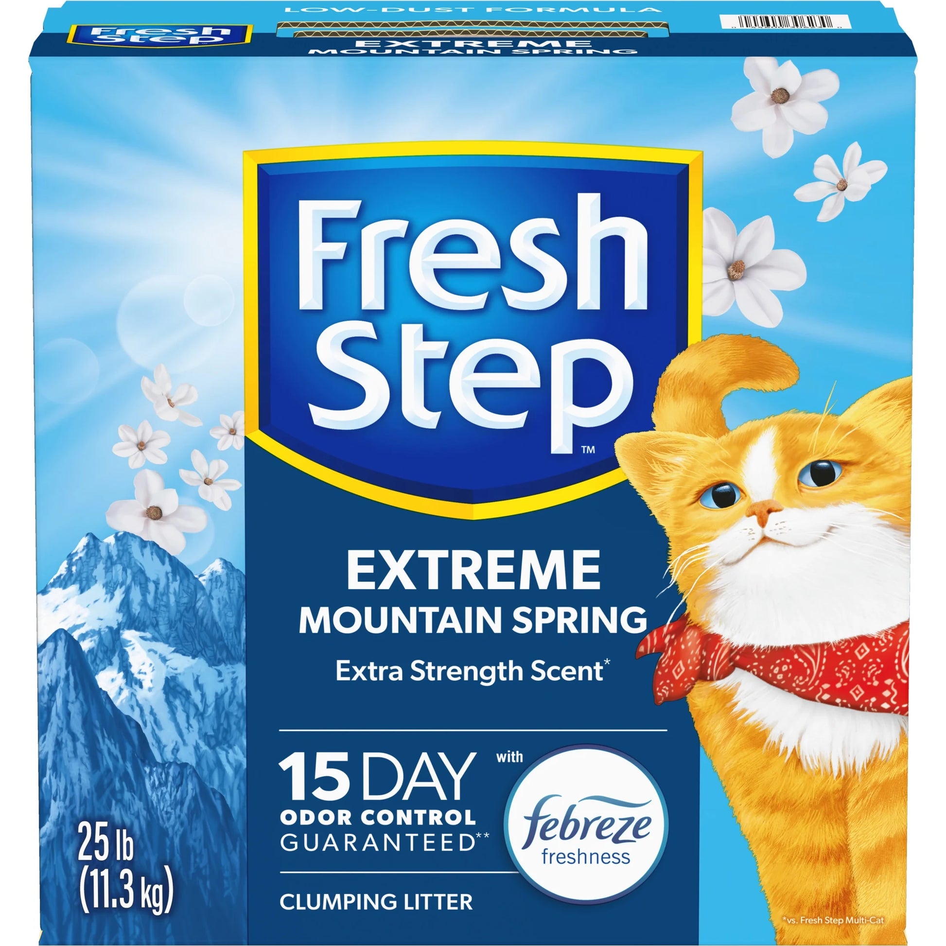 Extreme Scented Clumping Cat Litter with Febreze, Mountain Spring, 25 Lbs