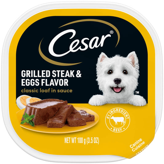 Classic Grilled Steak & Eggs Loaf in Sauce Dog Food, 3.5 Oz Easy Peel Tray