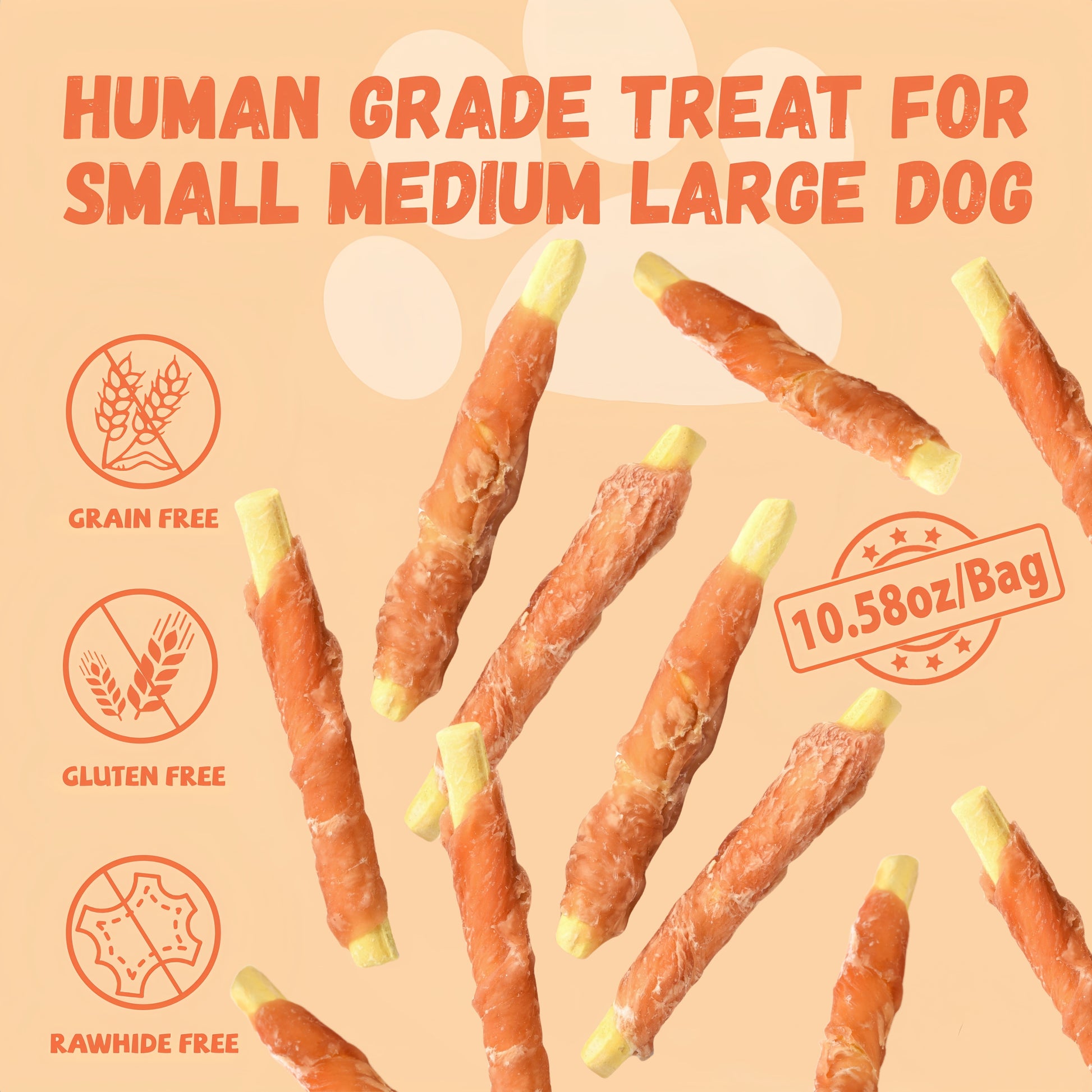 Chicken Jerky-Wrapped Pumpkin Biscuits for Dogs, Digestive Support Soft Chews, 11 oz