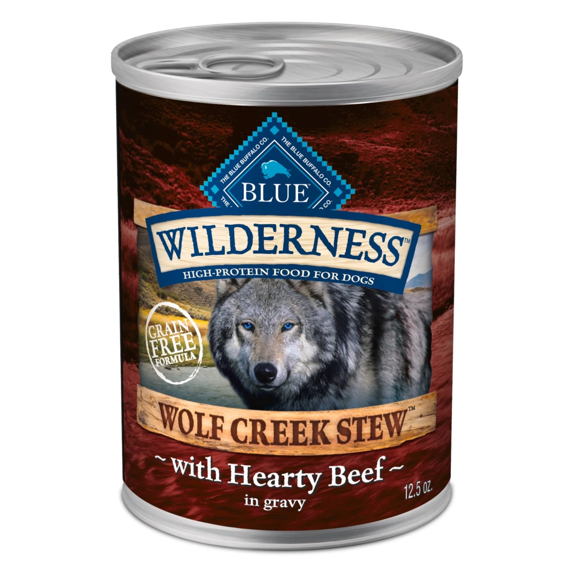 Wilderness Wolf Creek Stew Wet Dog Food with Hearty Beef in Gravy, 12.5-Ounce Can