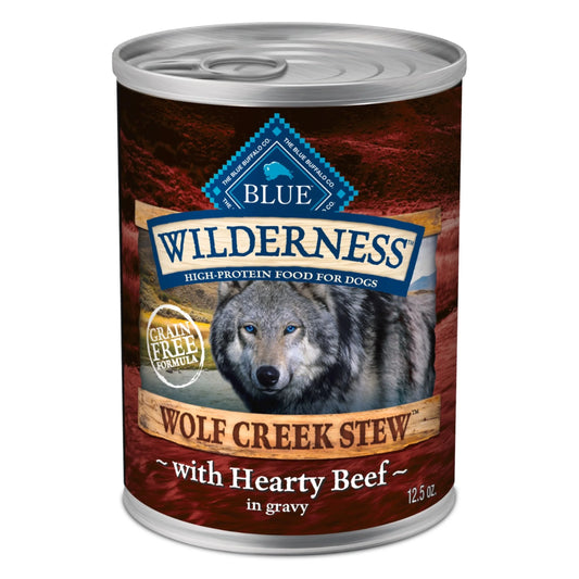 Wilderness Wolf Creek Stew Wet Dog Food with Hearty Beef in Gravy, 12.5-Ounce Can
