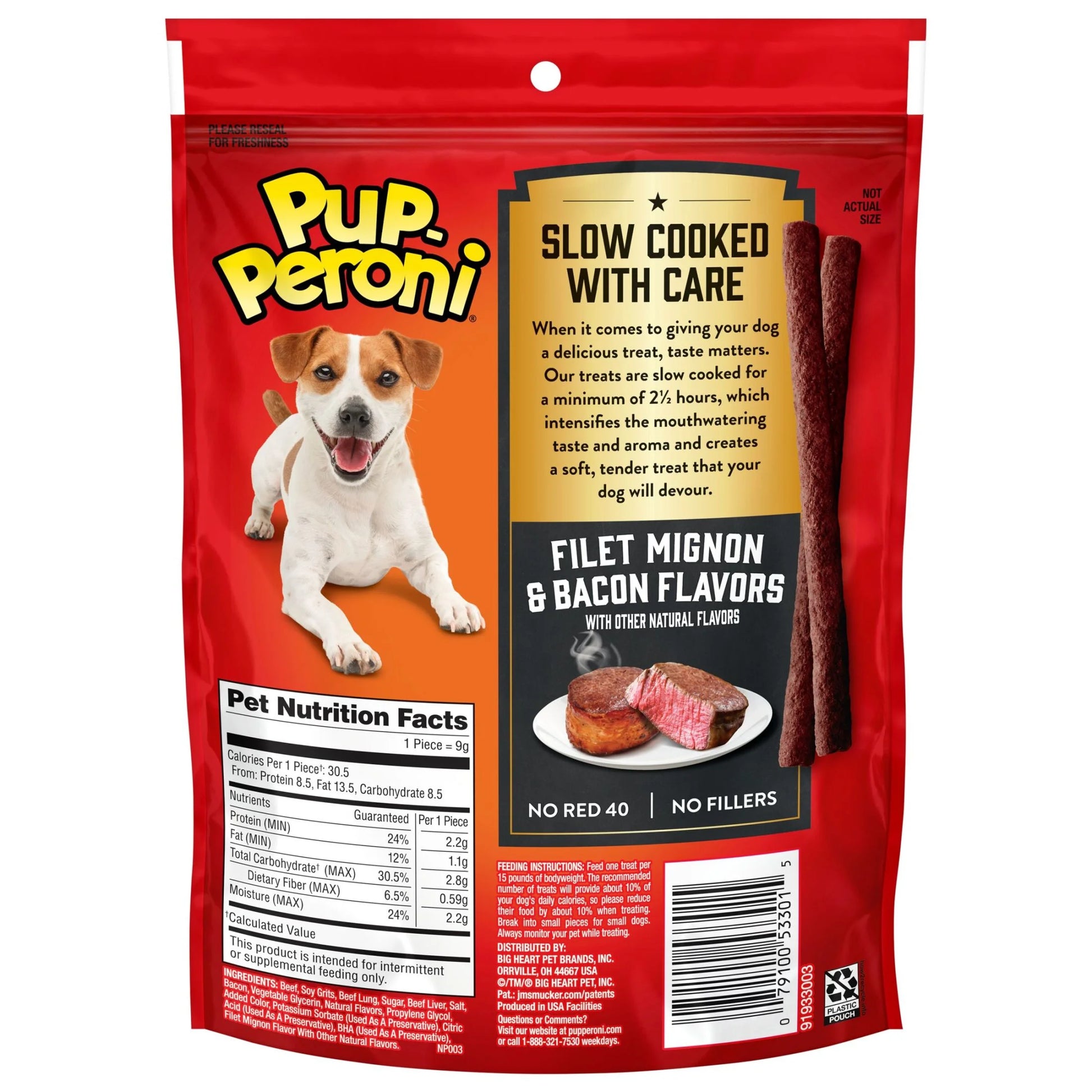Pup Peroni Filet Mignon and Bacon Flavor Dog Treats, 5.6 oz Bag
