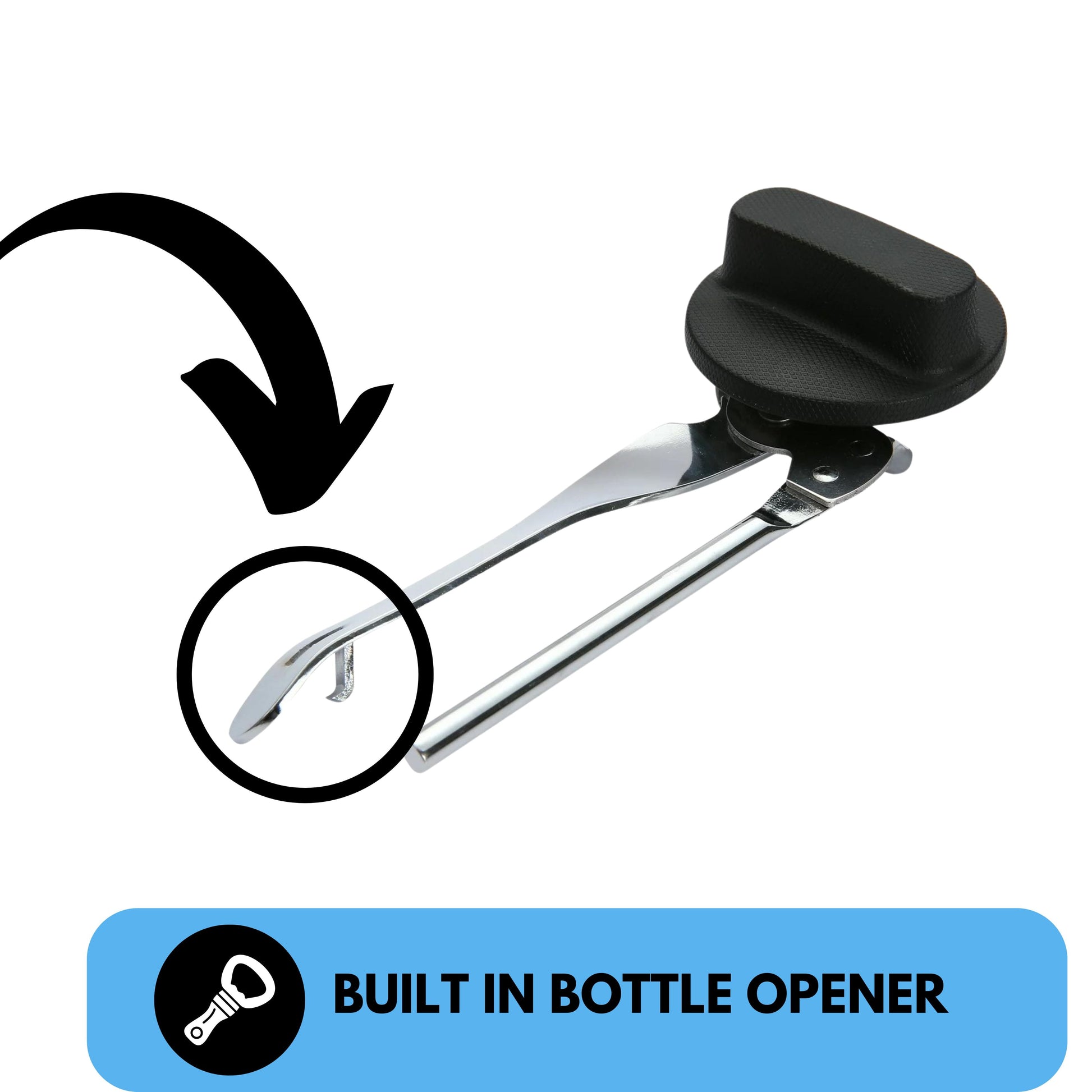 Stainless Steel Can Opener, Black