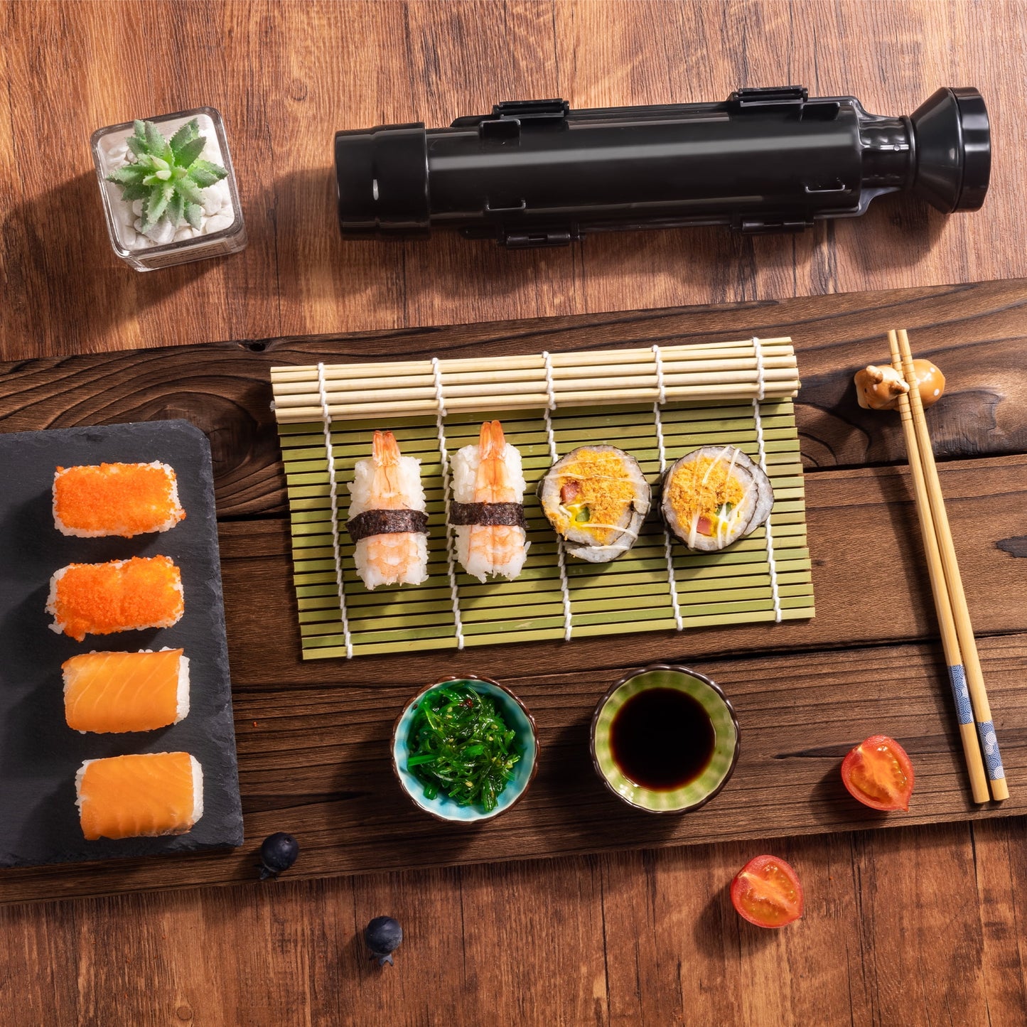 27 Pcs Sushi Making Kit with Bamboo Rolling Kit Sushi Bazooka Maker, Dishwasher Safe