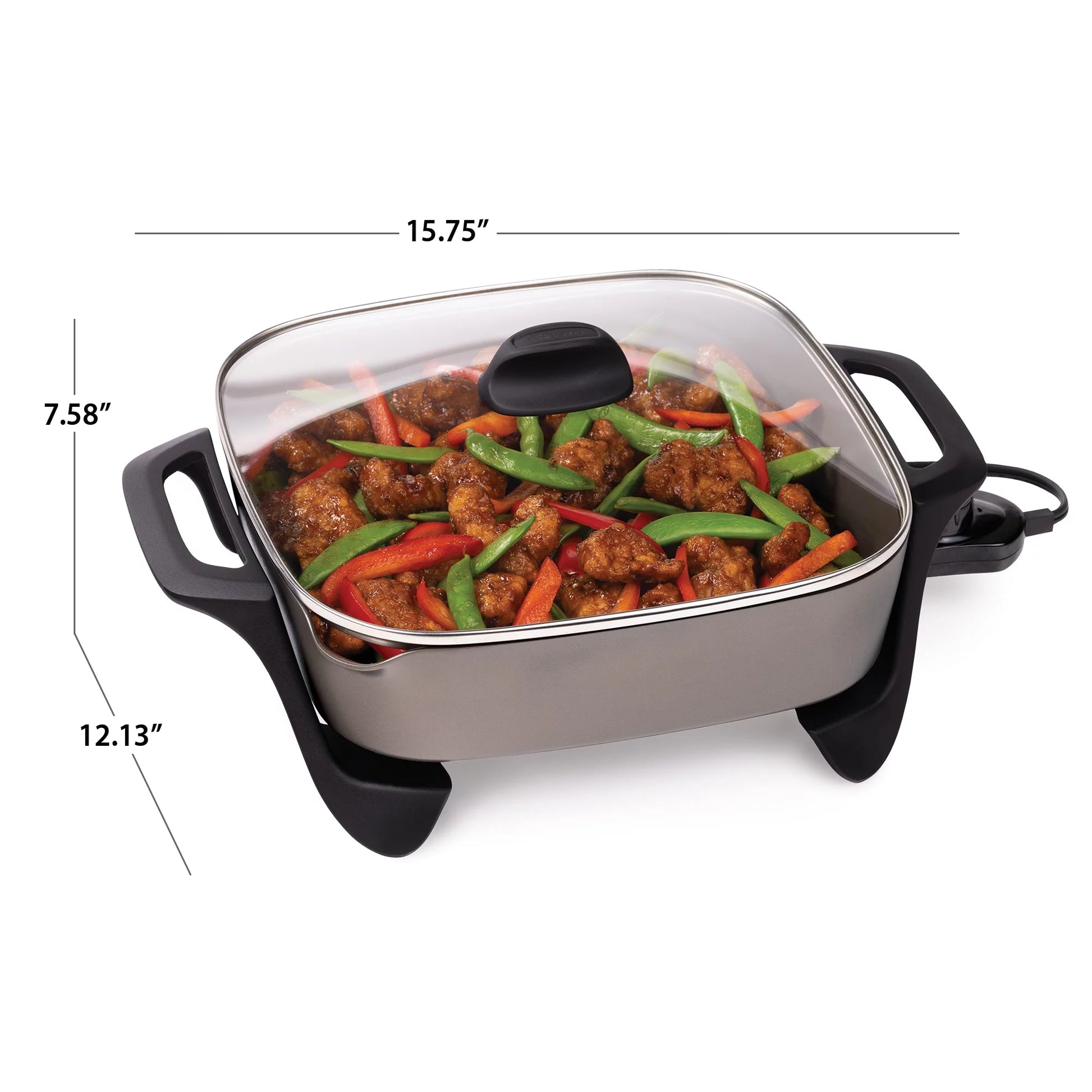 12-Inch Ceramic Electric Skillet with Glass Cover, 07120