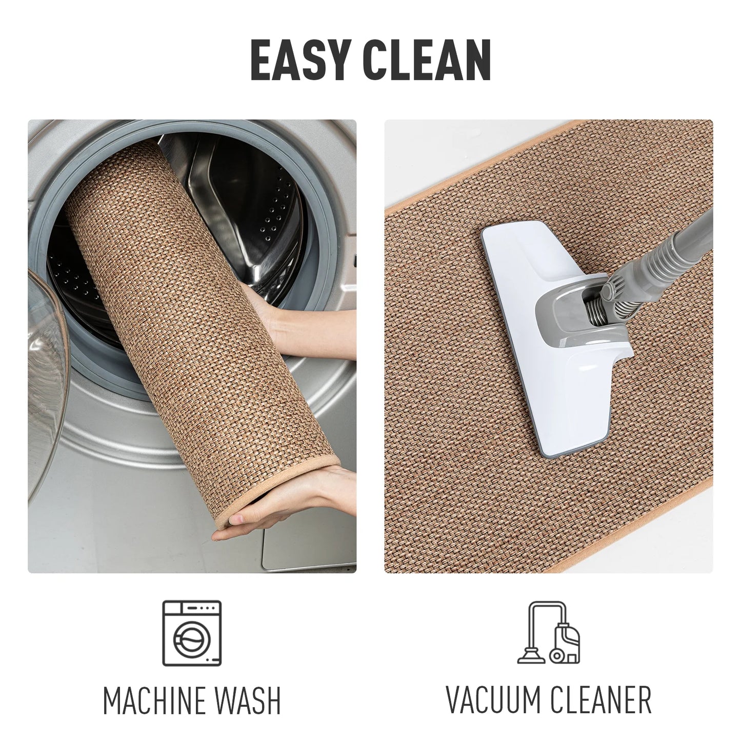 Kitchen Mat Washable Kitchen Rugs and Mats Non Skid Absorbent Runner Rugs for Kitchen Front of Sink Kitchen Floor Mats 20"X32" Beige Kitchen Mats or Rugs