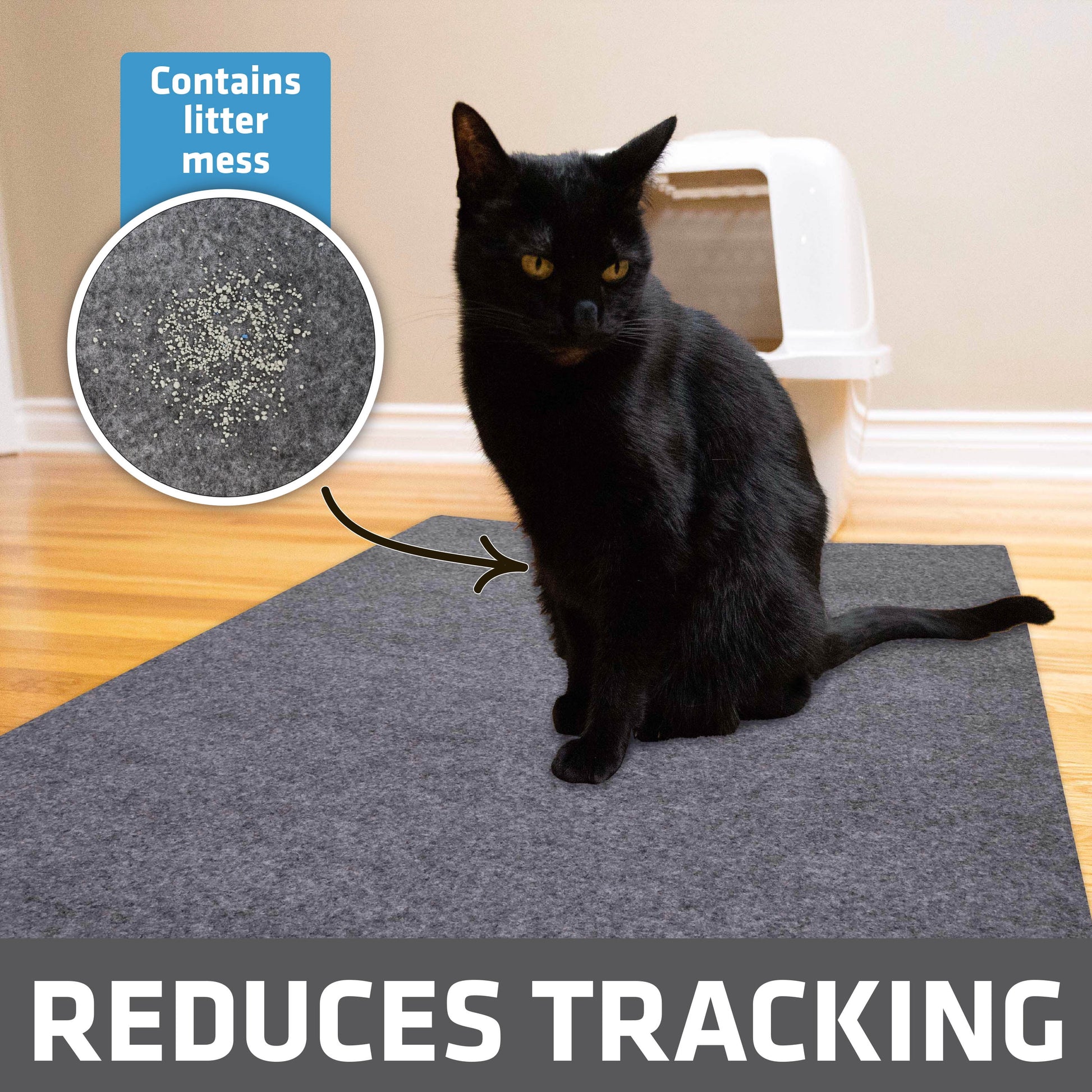Jumbo Cat Litter Mat - 100% Phthalate and BPA Free; Machine Washable; Soft on Paws