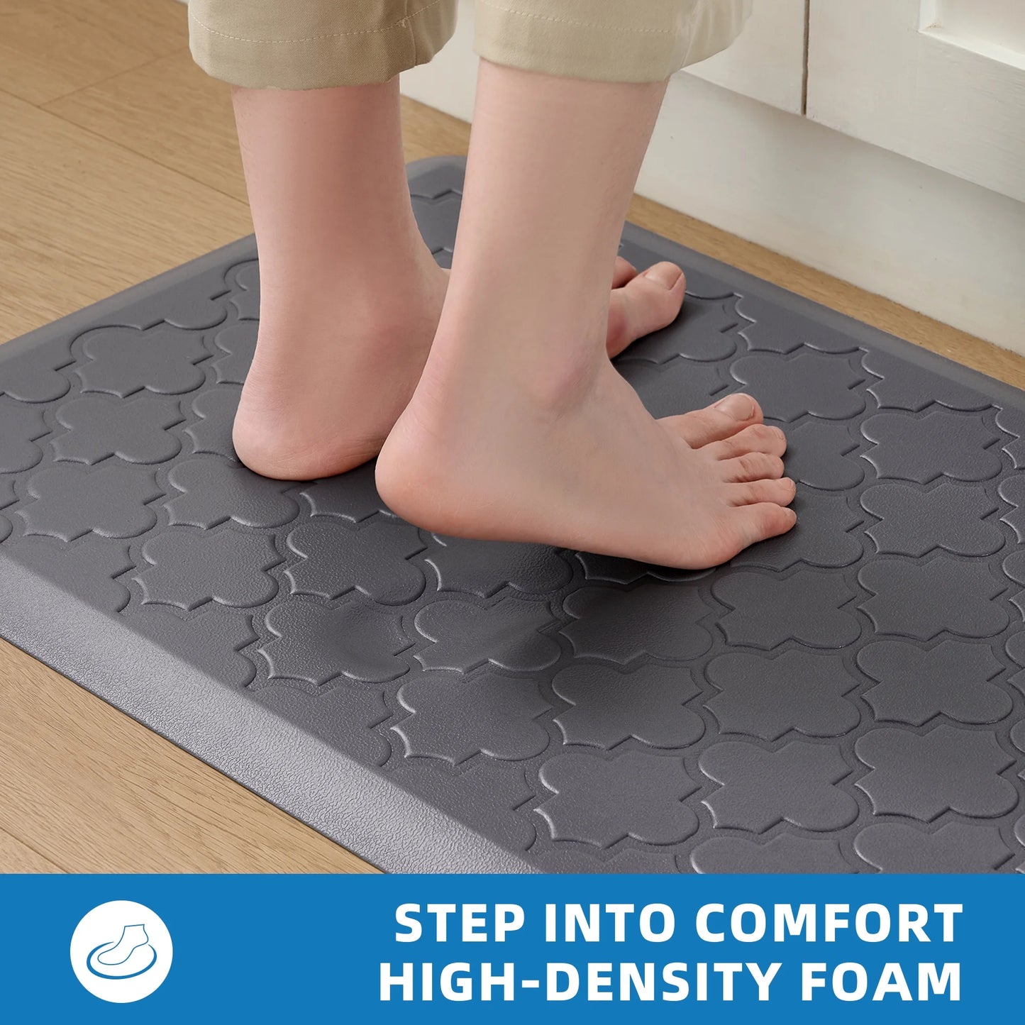 Kitchen Mat anti Fatigue Mats for Kitchen Gray Kitchen Rug Memory Foam Ergonomic Rug 17"X 29"