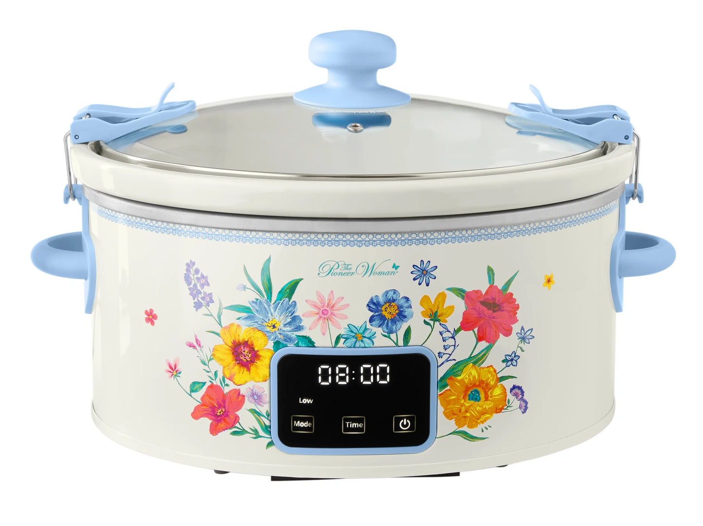 6-Quart Slow Cooker, Locking Lid, Digital, Brilliant Blooms, Model PW8400778514-7