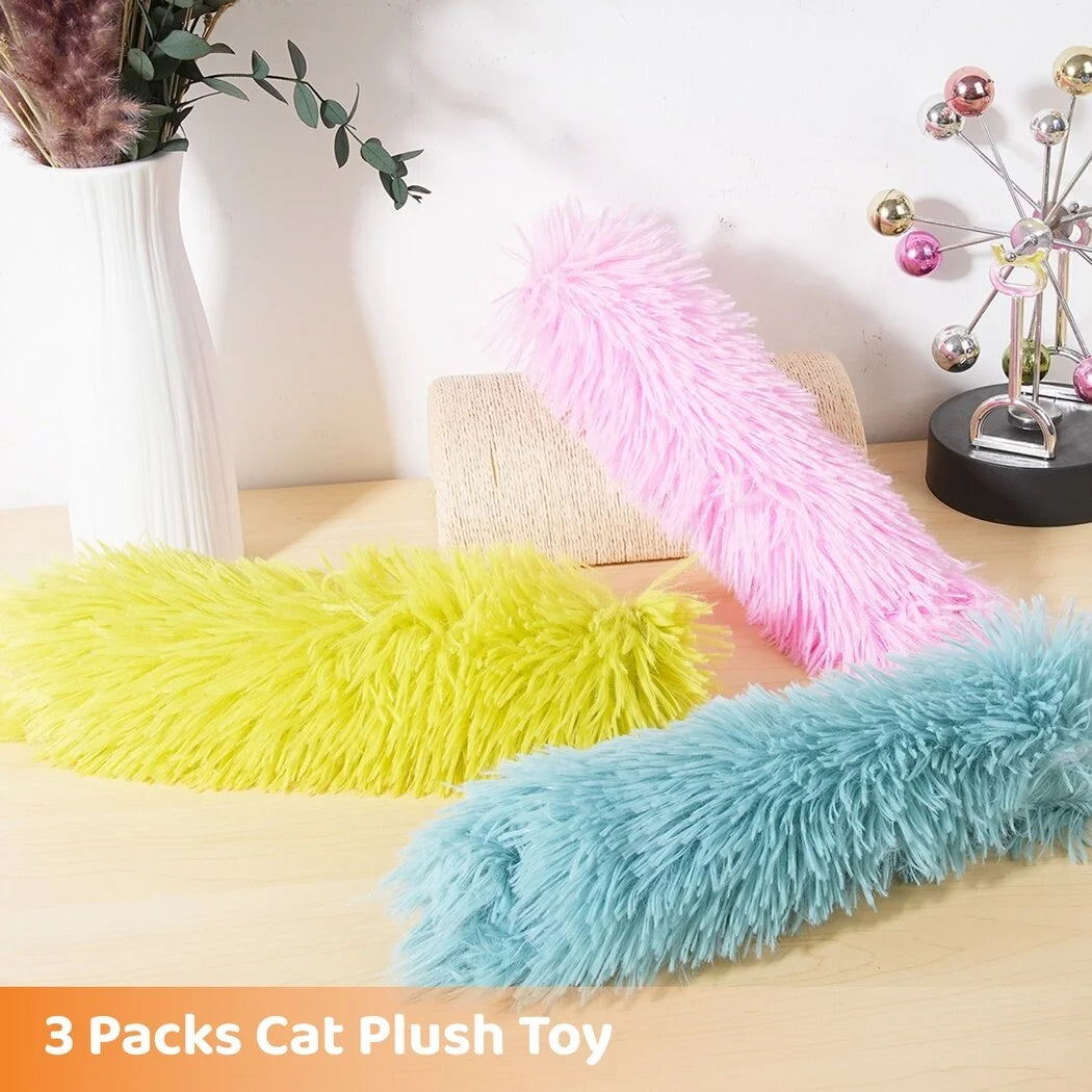 3Pcs Catnip Toys, Interactive Cat Kicker Toys, Soft Plush PP Cotton Stuffed Pillows for Cats Kittens, Indoor Plush Toys to Promote Chewing, Exercising