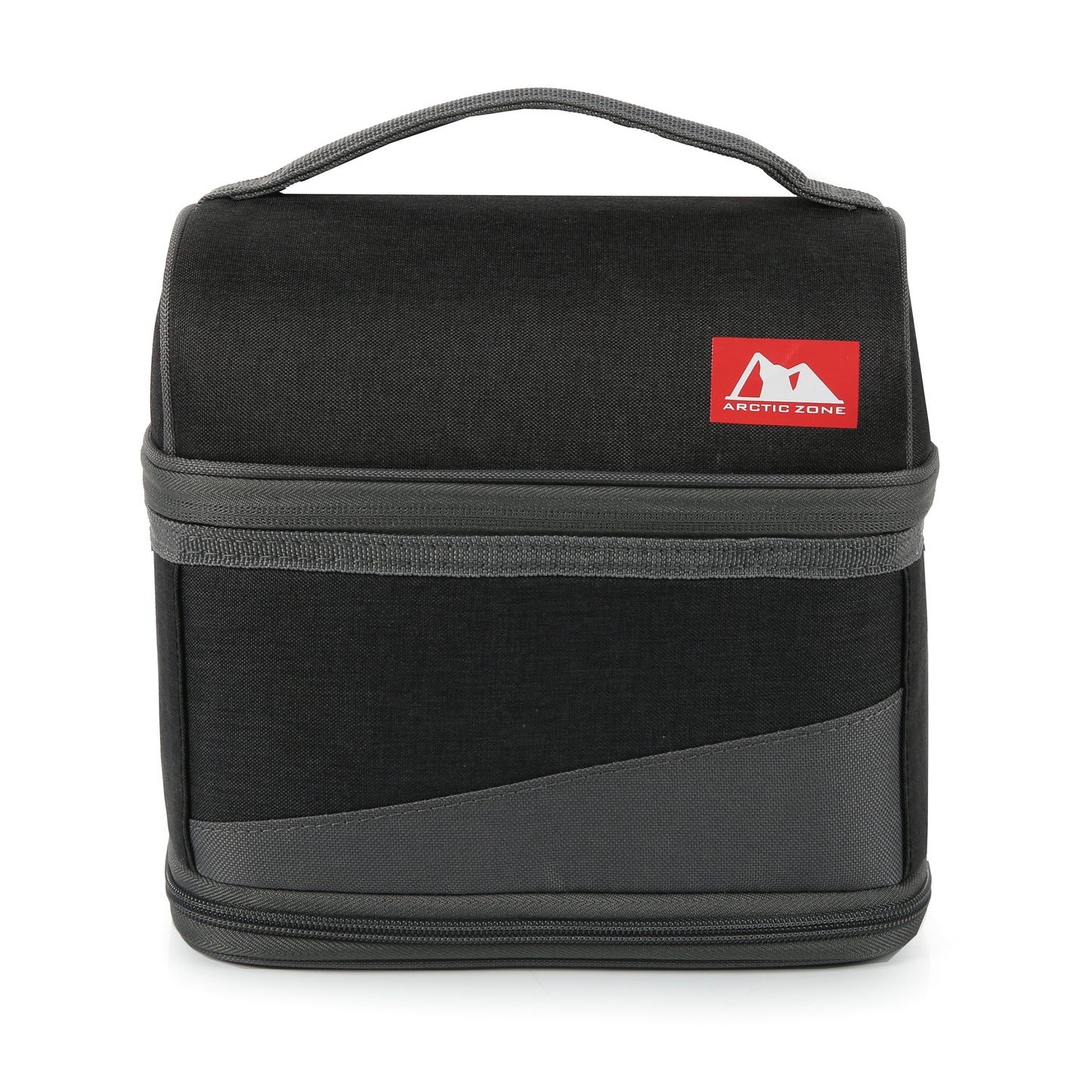 Expandable Lunch Box with Ice Pack, Black/Gray