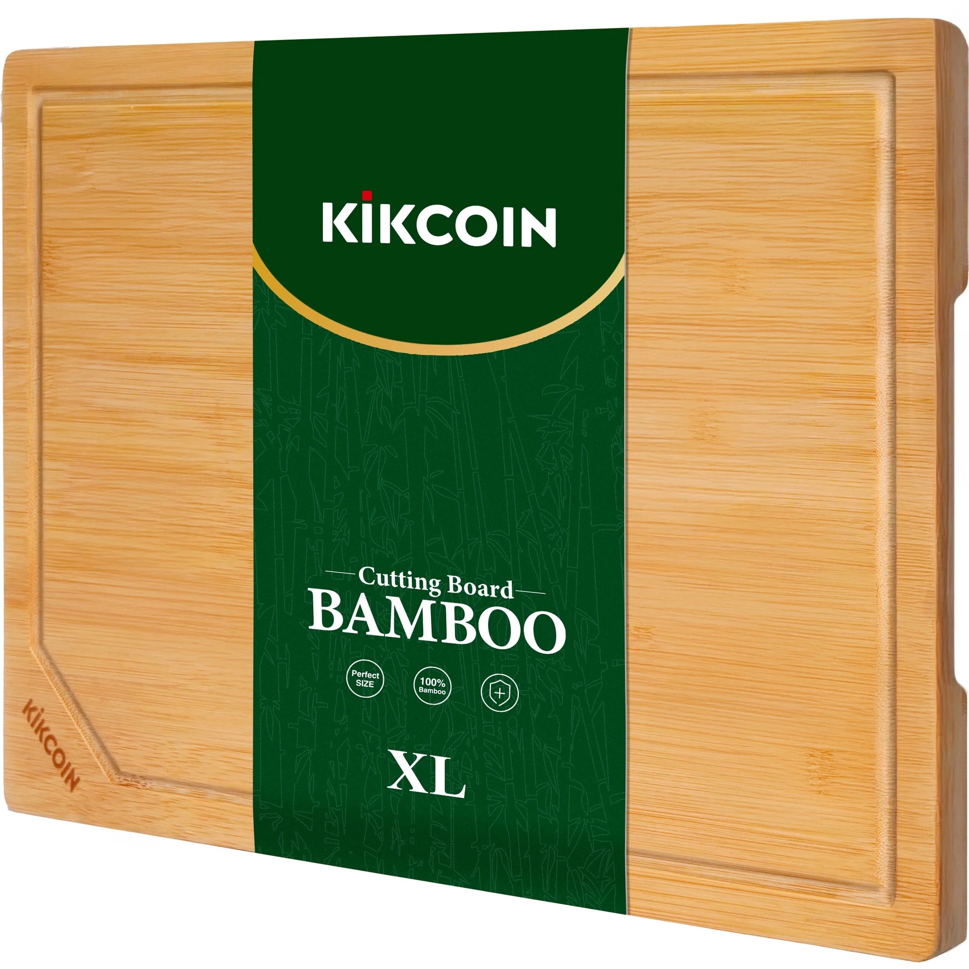Bamboo Cutting Boards for Kitchen, with Deep Juice Groove and Inner Handle, 17.1" X 11.4"