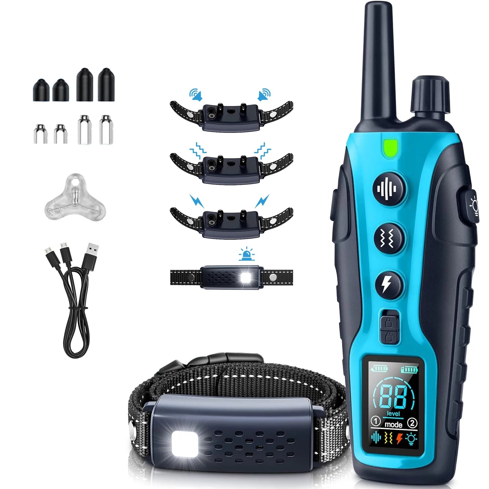Dog Shock Collar - 4000FT Dog Training Collar with Remote Control for Small Medium Large Dogs, Beep (1-8) Vibration (1-16) Safe Shock (1-99) Modes and Flashing Light
