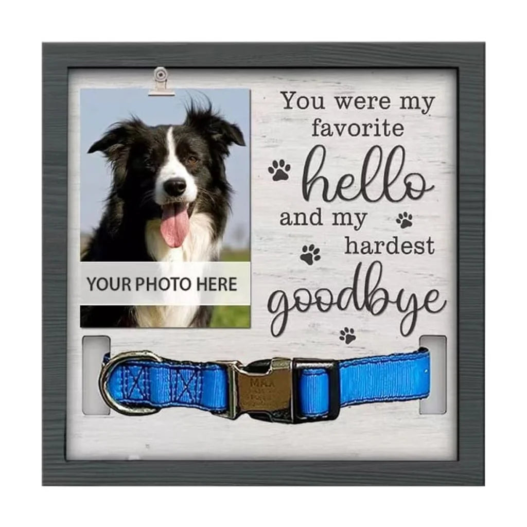 Pet Picture Frame Memorials Dog Collar Frame Remembrance Sympathy Gift for Loss