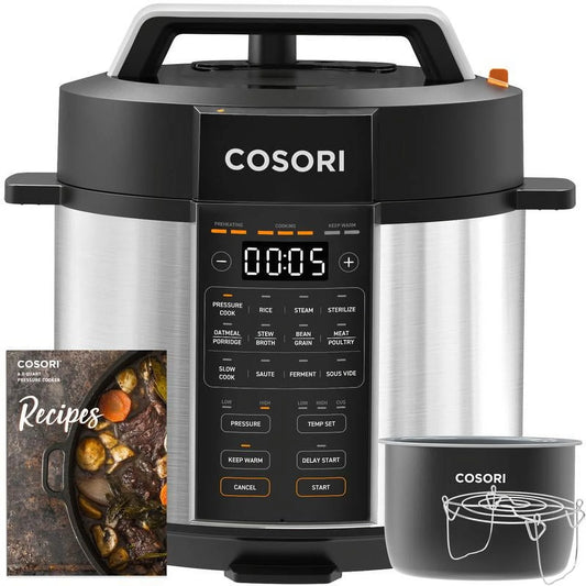 COSORI Electric Pressure Cooker 6-Qt, 9-In-1 Multi-Cooker: Rice, Sauté, Sous Vide, Sterilizer, 1100W, Stainless Steel, Aluminium Inner Pot, Cookbook,Christmas Gift