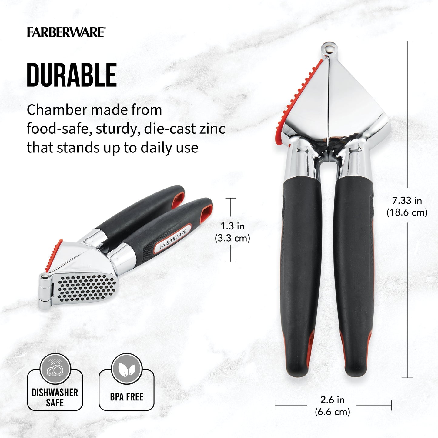 Soft Grips Stainless Steel Garlic Press with Black Handles