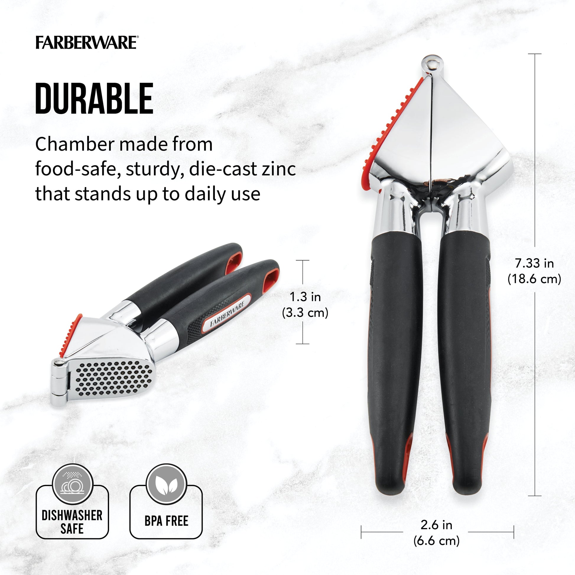 Soft Grips Stainless Steel Garlic Press with Black Handles