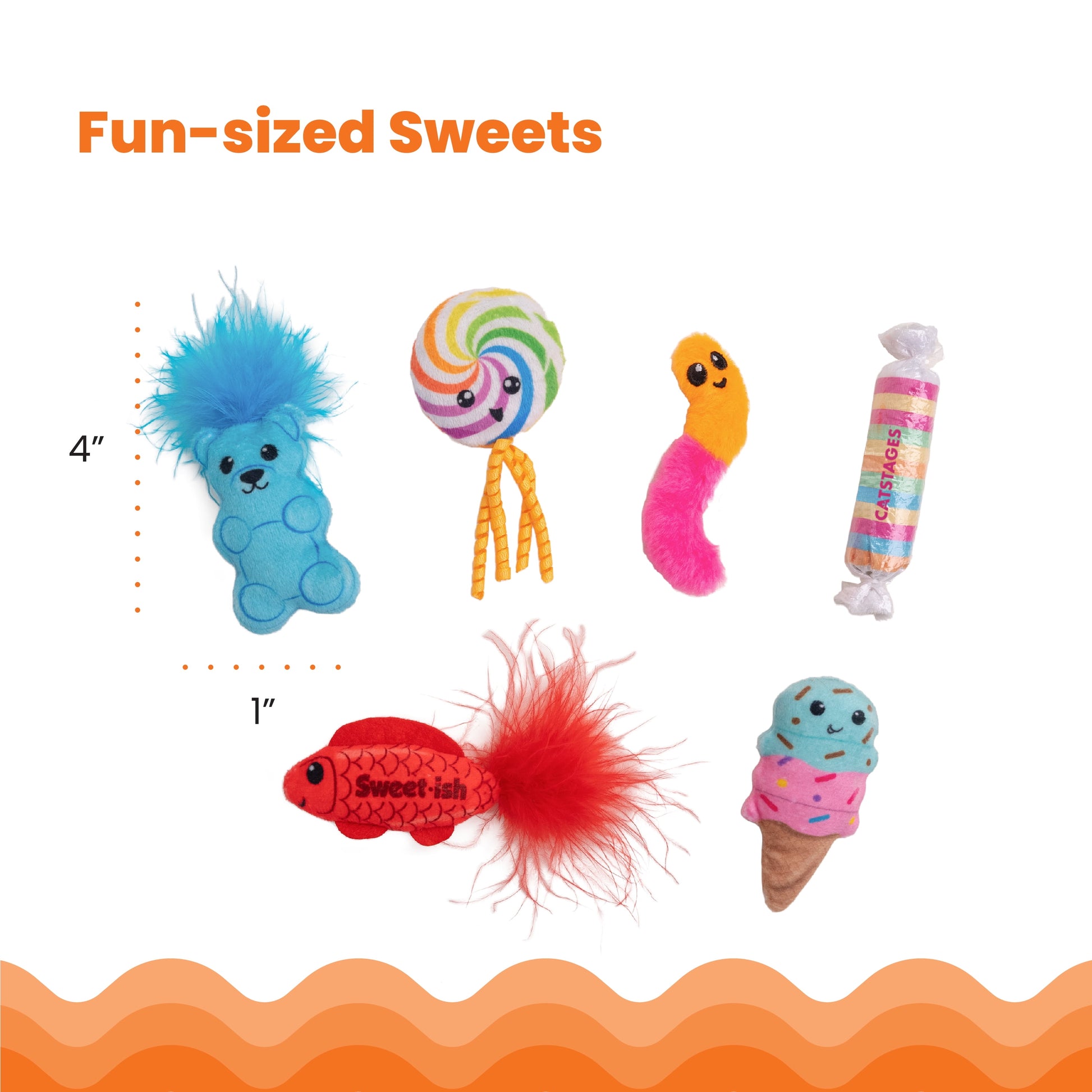 Kitty Sweet Treats Plush Catnip Cat Toys - 6 Pack
