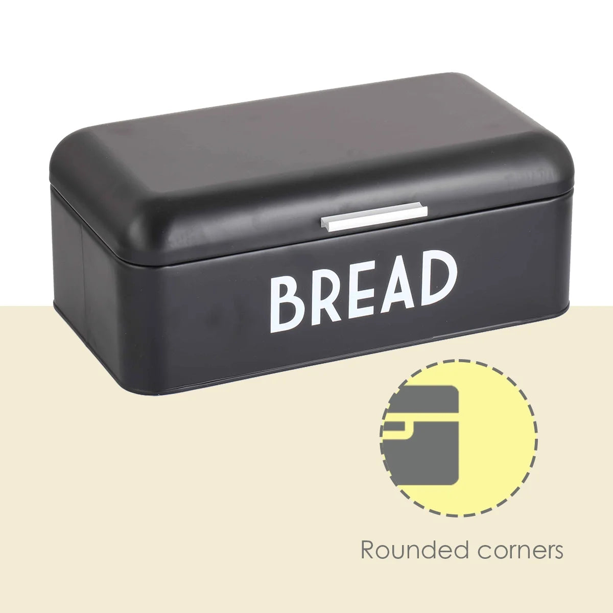 Metal Bread Box, Black