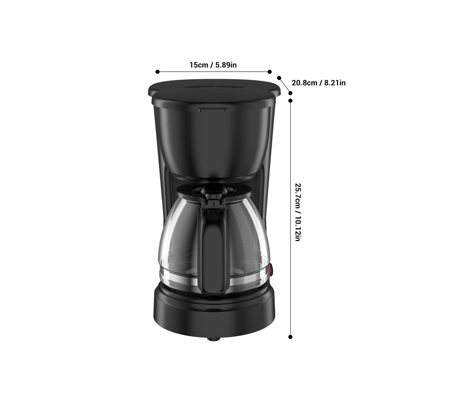 5-Cup Drip Coffee Maker Black, New